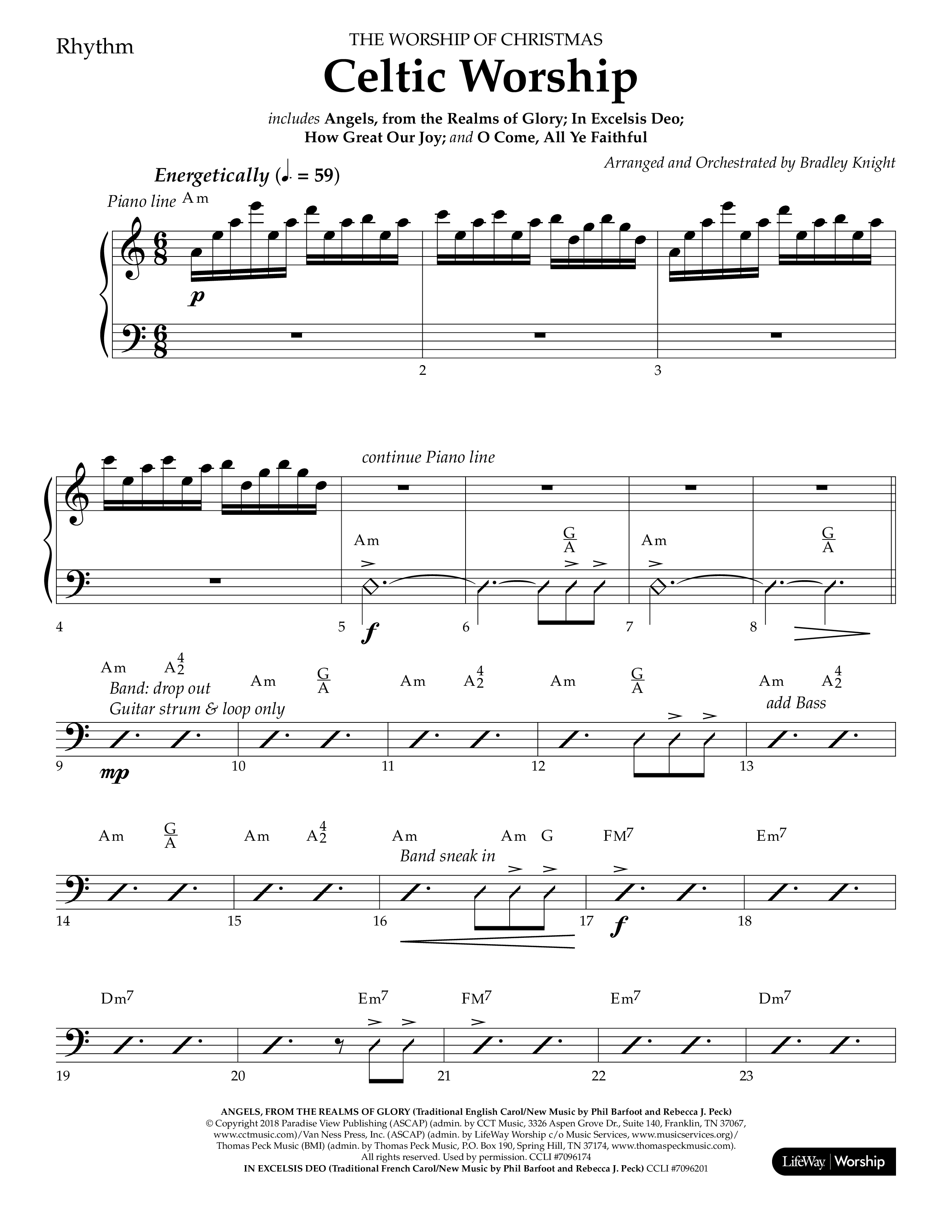 Celtic Worship (Choral Anthem SATB) Rhythm Chart (Lifeway Choral / Arr. Bradley Knight)