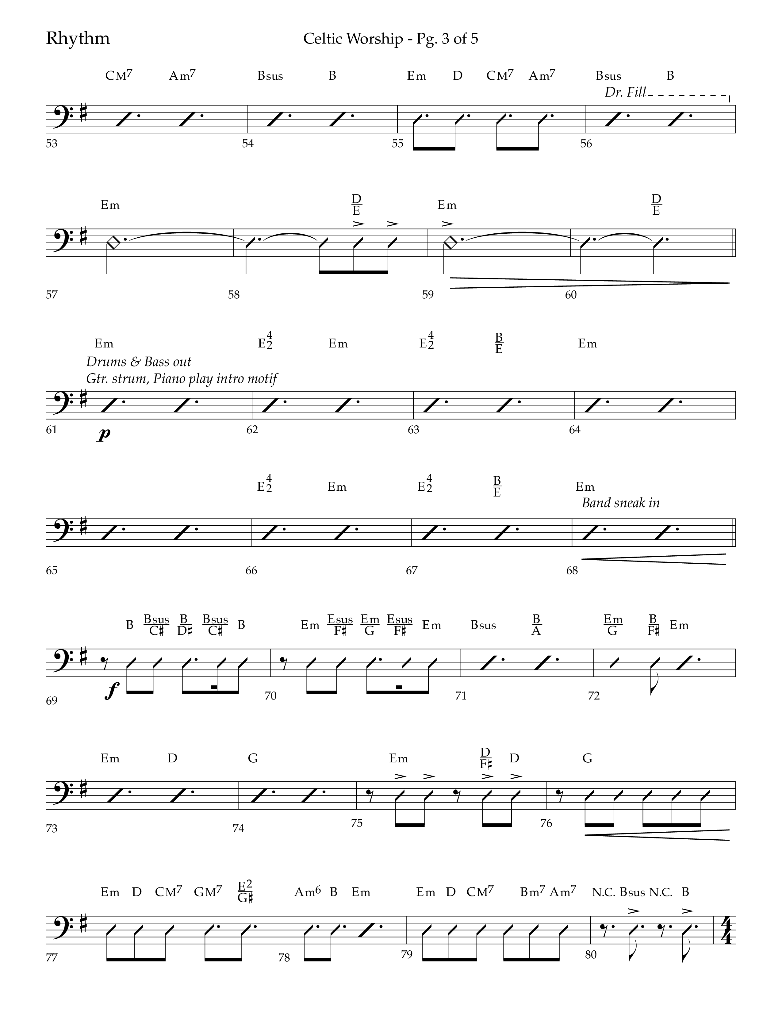 Celtic Worship (Choral Anthem SATB) Rhythm Chart (Lifeway Choral / Arr. Bradley Knight)