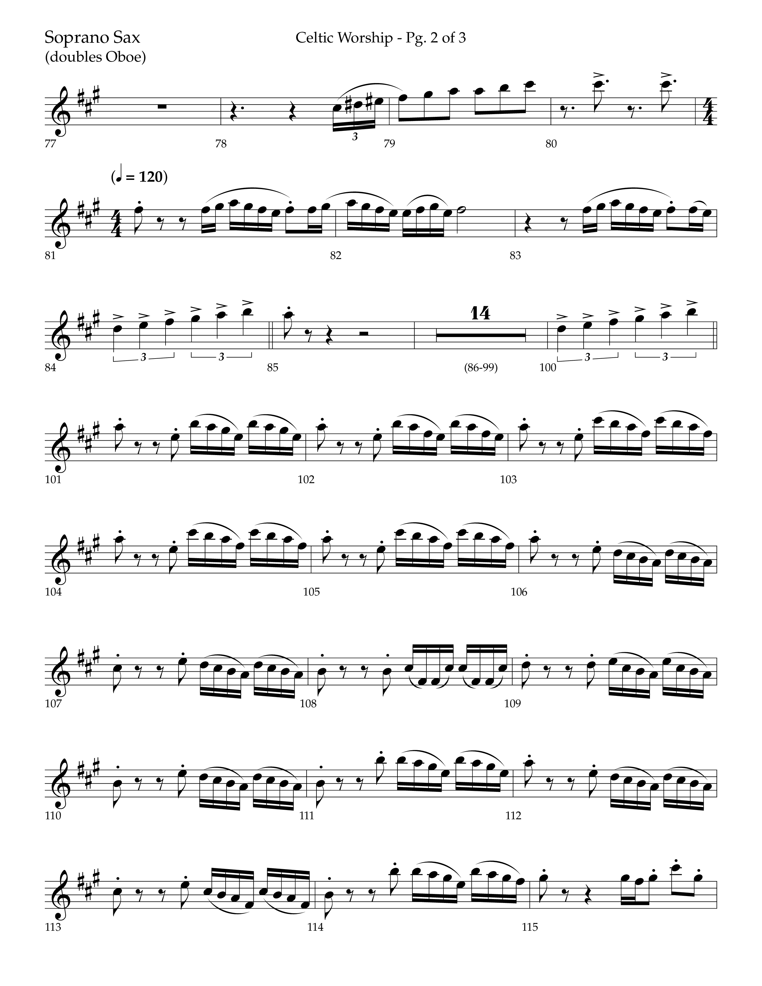 Celtic Worship (Choral Anthem SATB) Soprano Sax (Lifeway Choral / Arr. Bradley Knight)