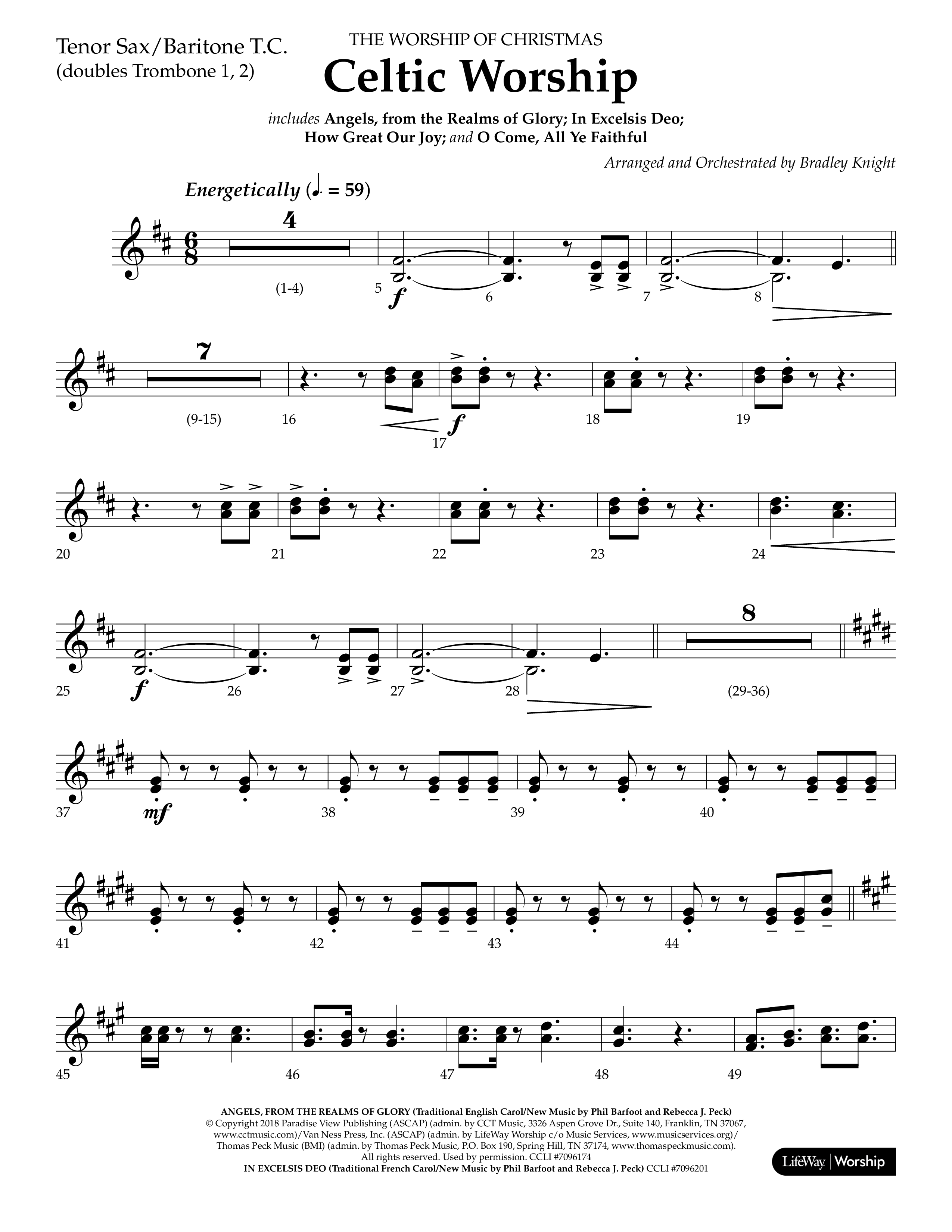 Celtic Worship (Choral Anthem SATB) Tenor Sax/Baritone T.C. (Lifeway Choral / Arr. Bradley Knight)