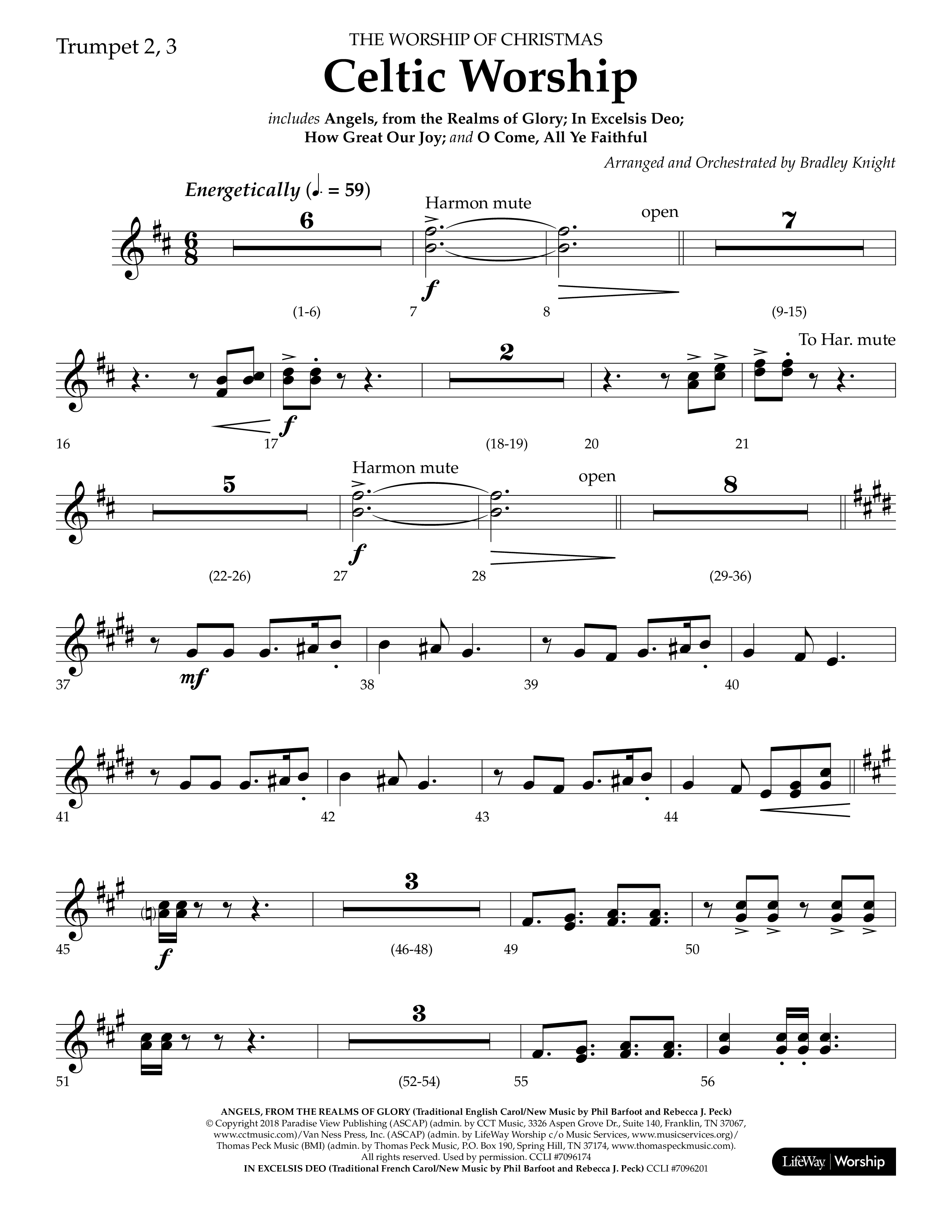 Celtic Worship (Choral Anthem SATB) Trumpet 2/3 (Lifeway Choral / Arr. Bradley Knight)