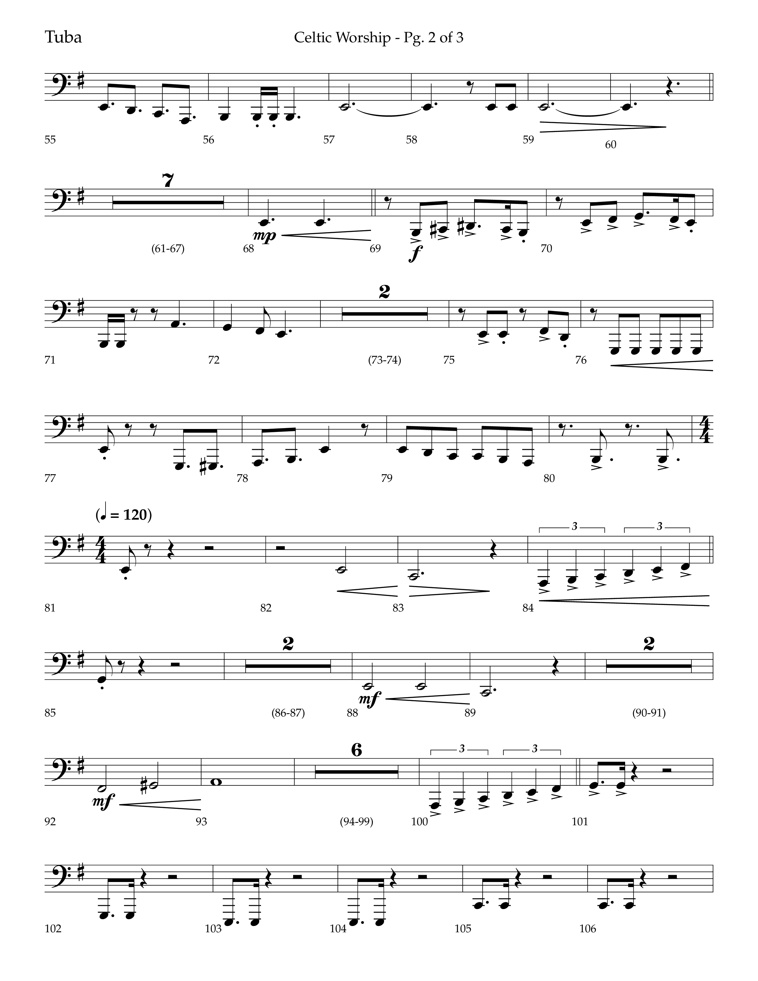 Celtic Worship (Choral Anthem SATB) Tuba (Lifeway Choral / Arr. Bradley Knight)