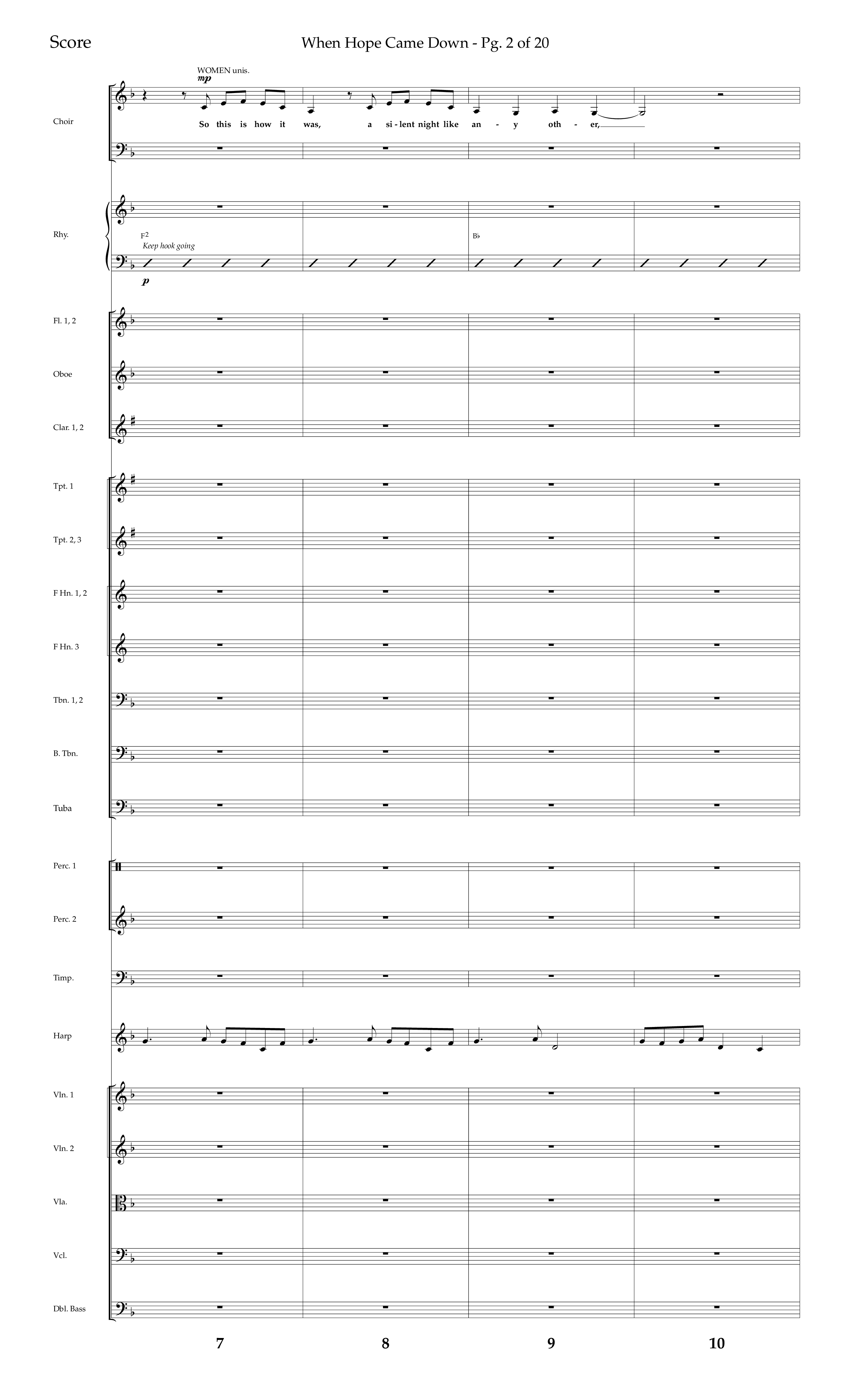 When Hope Came Down (Choral Anthem SATB) Orchestration (Lifeway Choral / Arr. Bradley Knight)