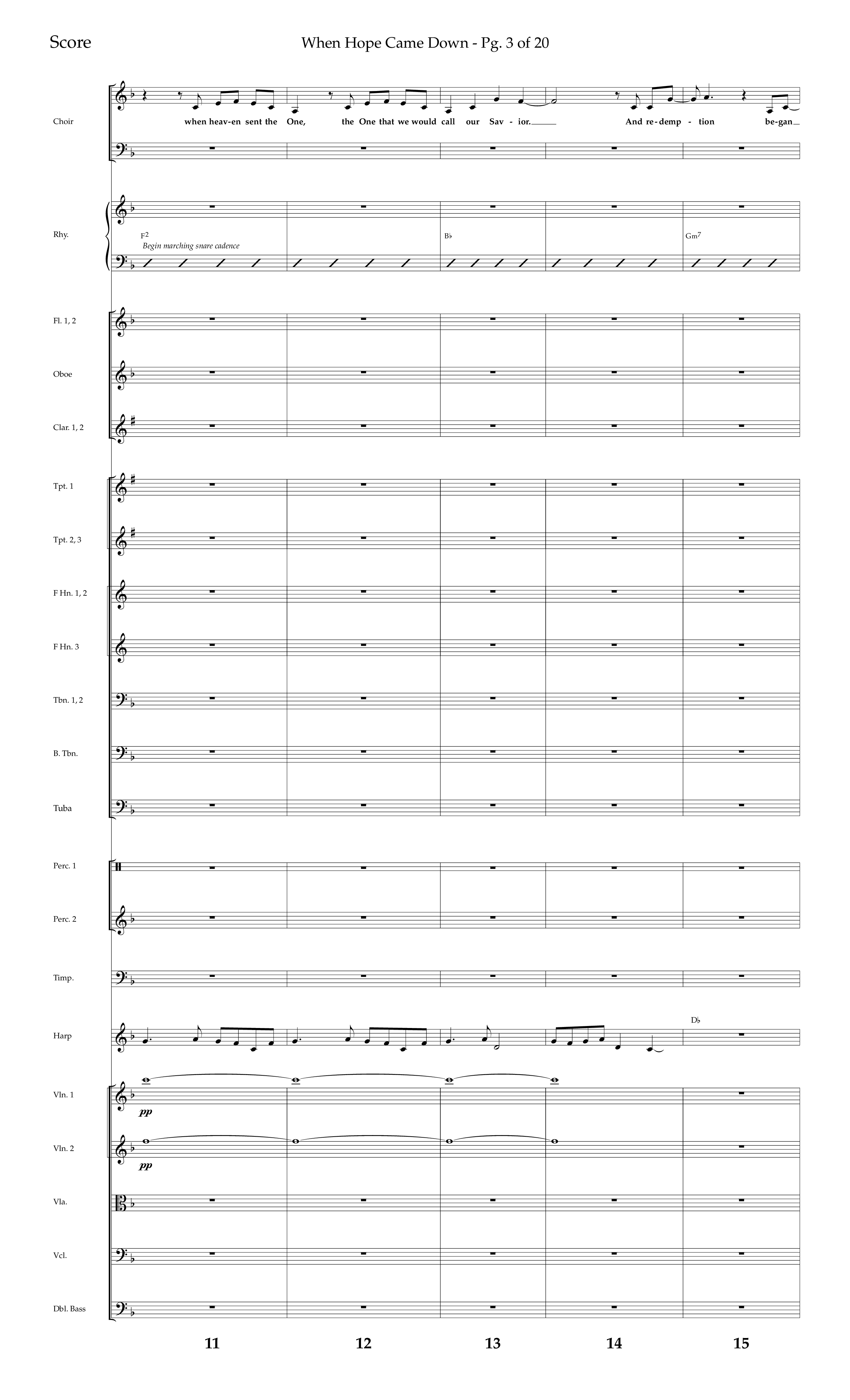 When Hope Came Down (Choral Anthem SATB) Orchestration (Lifeway Choral / Arr. Bradley Knight)