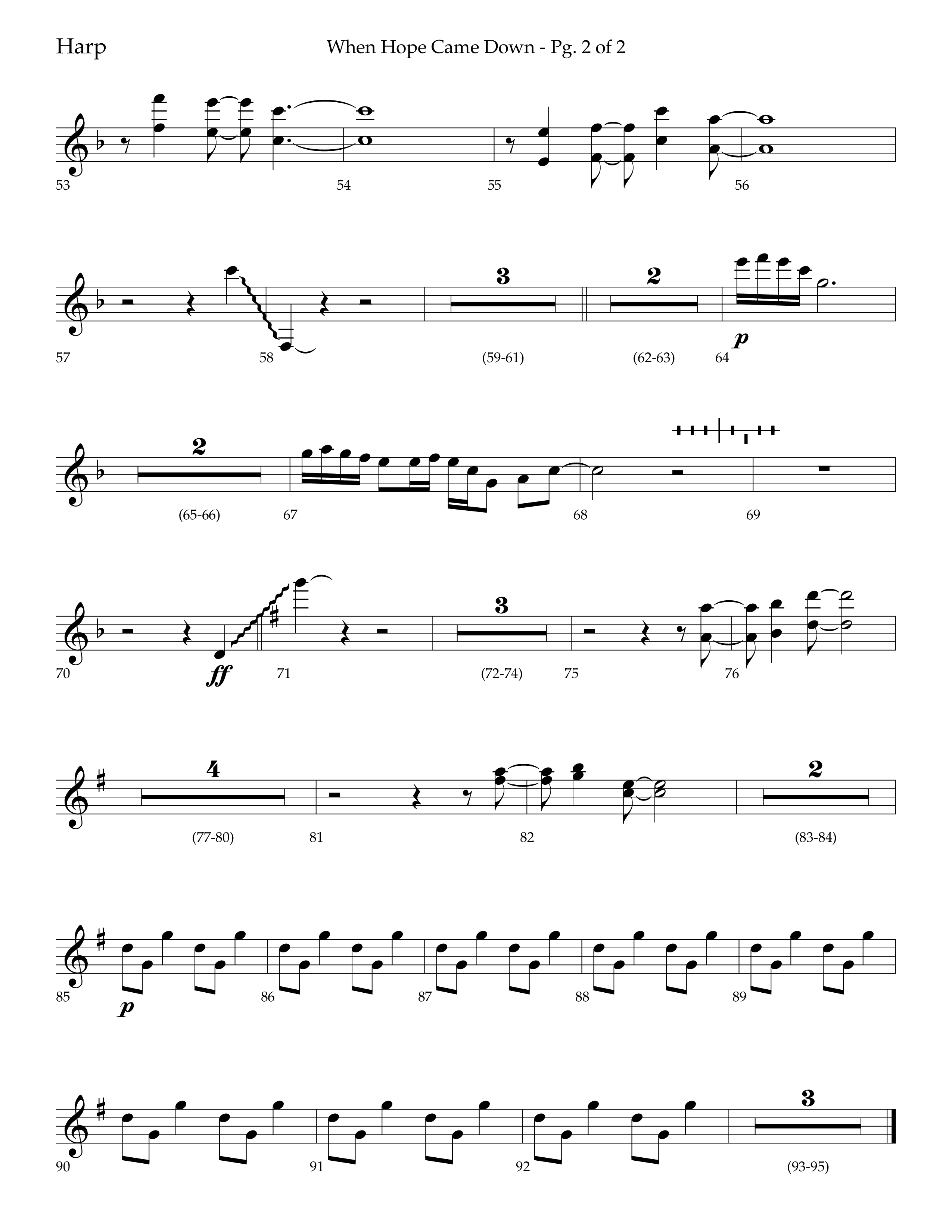 When Hope Came Down (Choral Anthem SATB) Harp (Lifeway Choral / Arr. Bradley Knight)