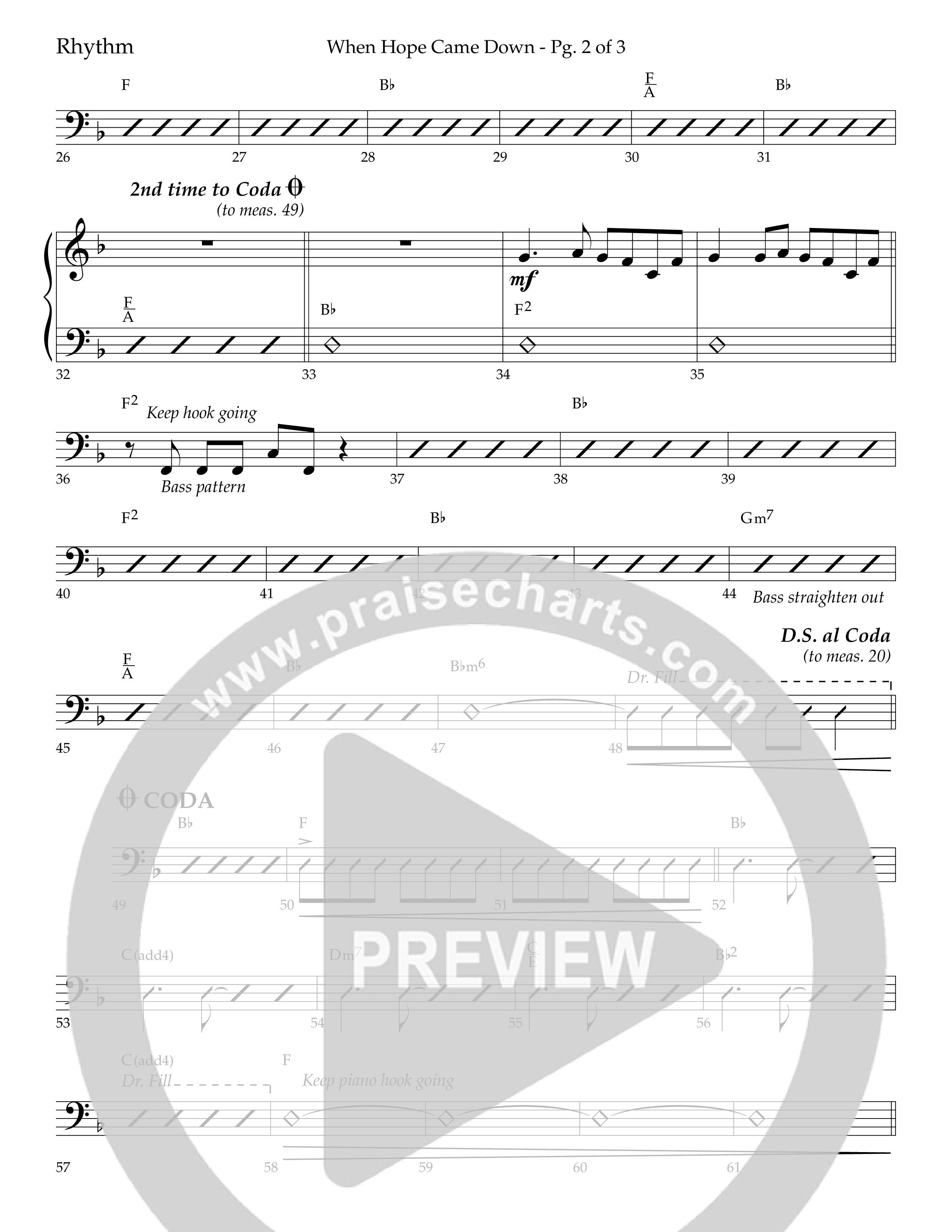 When Hope Came Down (Choral Anthem SATB) Lead Melody & Rhythm (Lifeway Choral / Arr. Bradley Knight)