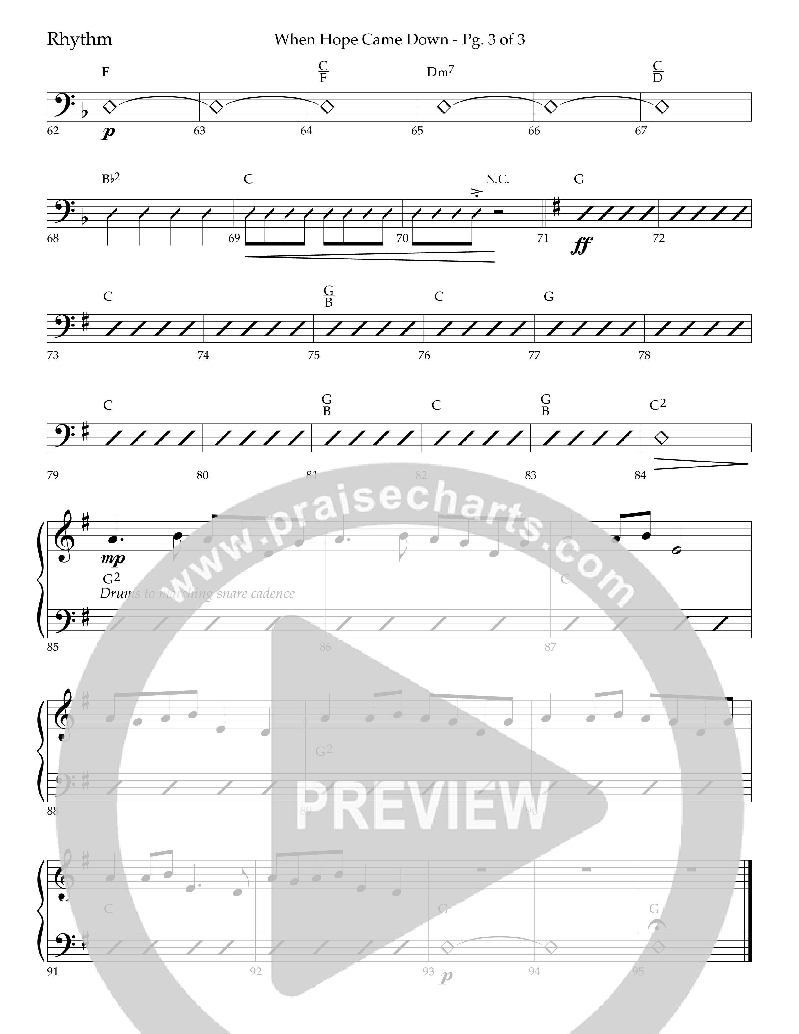 When Hope Came Down (Choral Anthem SATB) Lead Melody & Rhythm (Lifeway Choral / Arr. Bradley Knight)