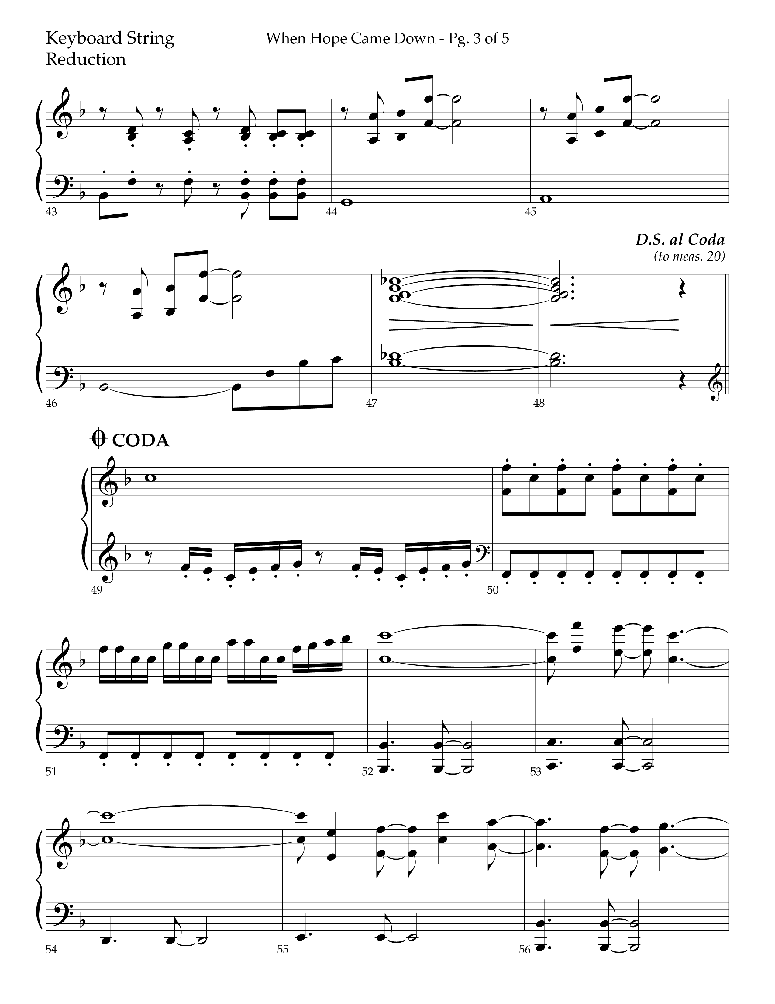 When Hope Came Down (Choral Anthem SATB) String Reduction (Lifeway Choral / Arr. Bradley Knight)