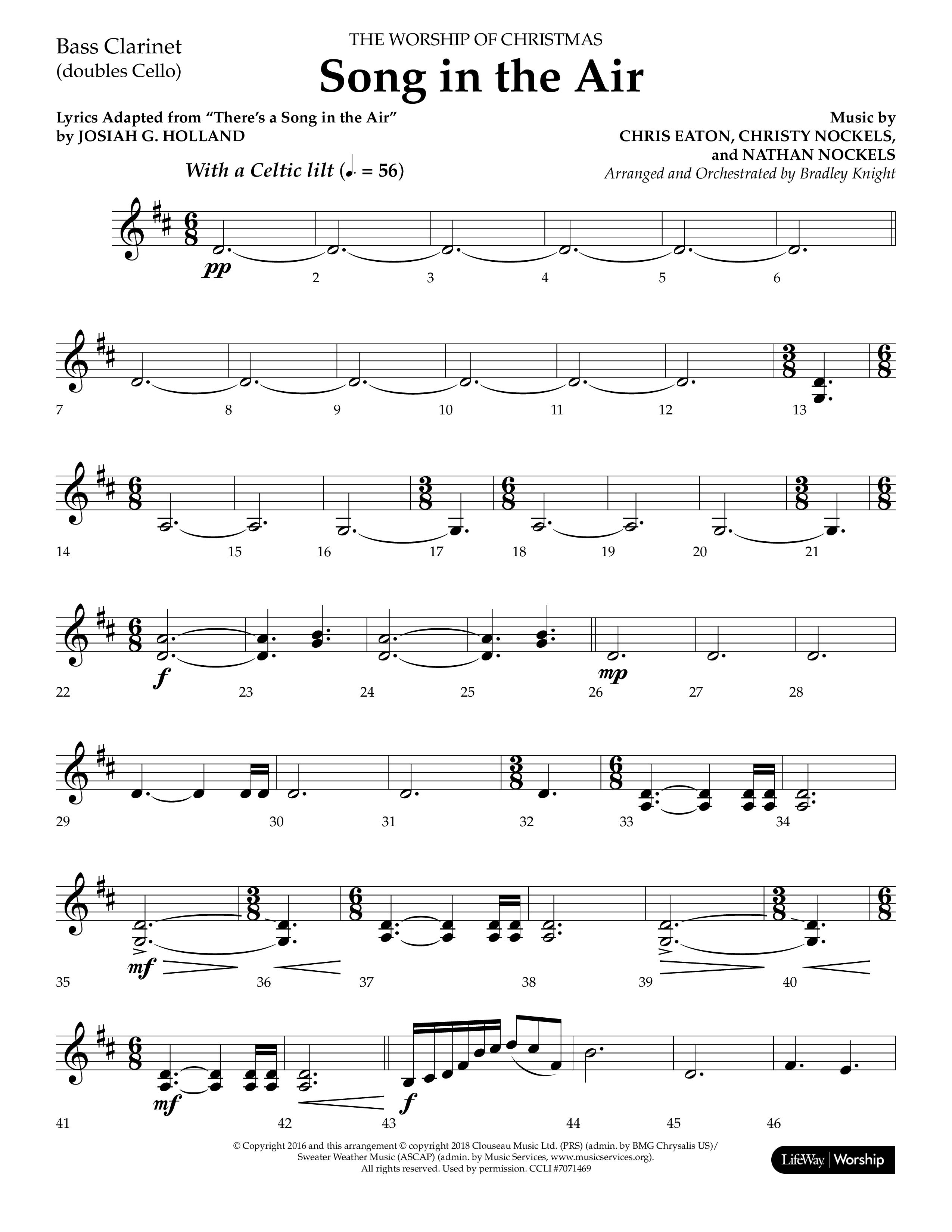 Song in the Air (Choral Anthem SATB) Bass Clarinet (Lifeway Choral / Arr. Bradley Knight)