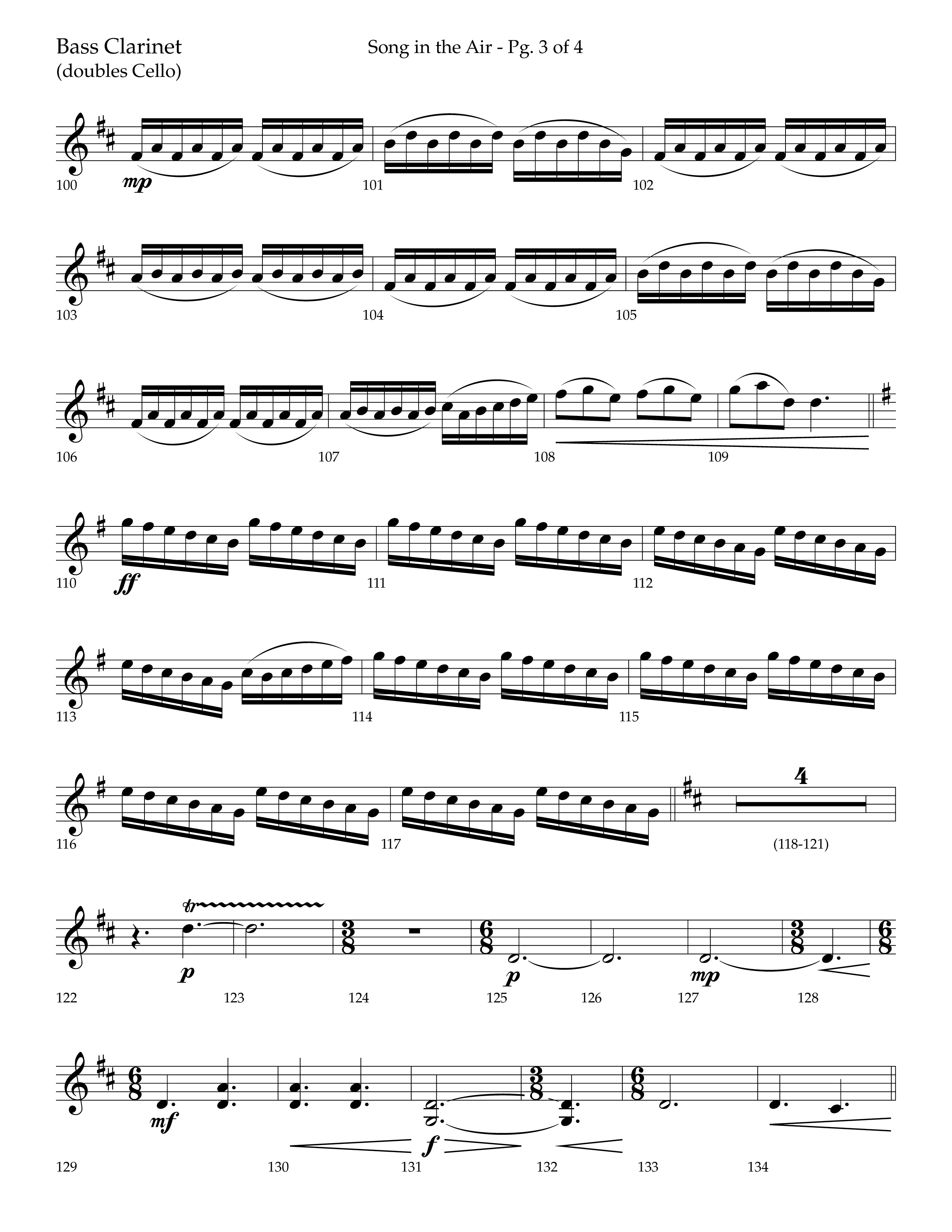 Song in the Air (Choral Anthem SATB) Bass Clarinet (Lifeway Choral / Arr. Bradley Knight)