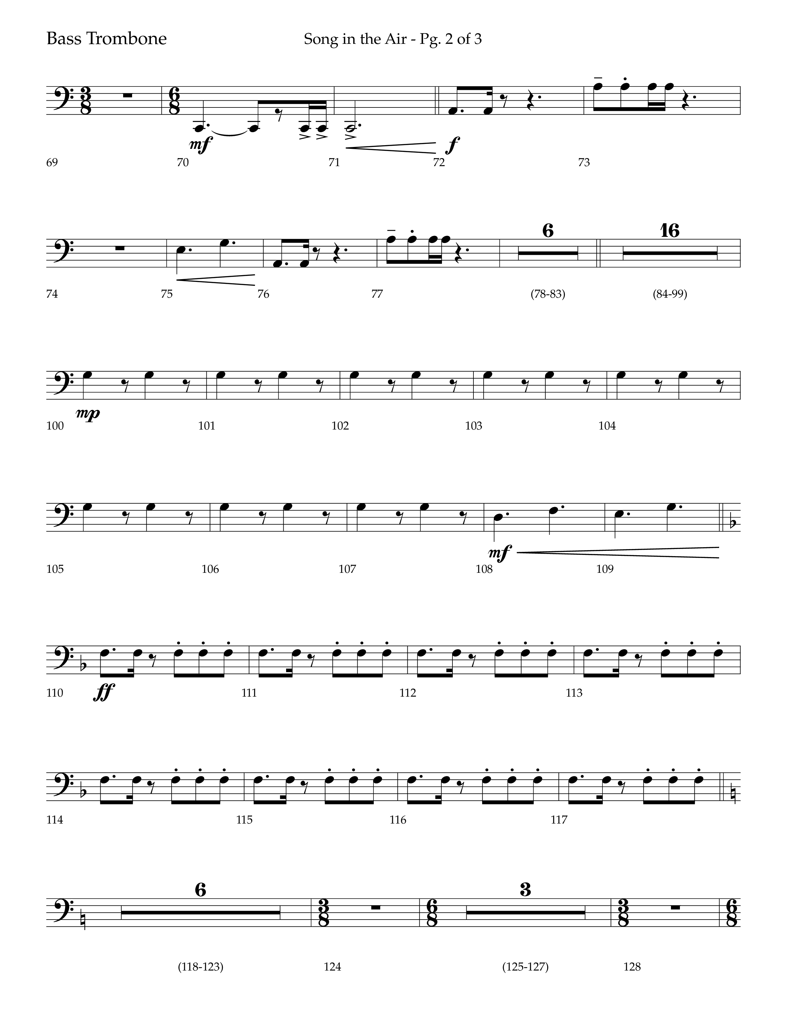 Song in the Air (Choral Anthem SATB) Bass Trombone (Lifeway Choral / Arr. Bradley Knight)
