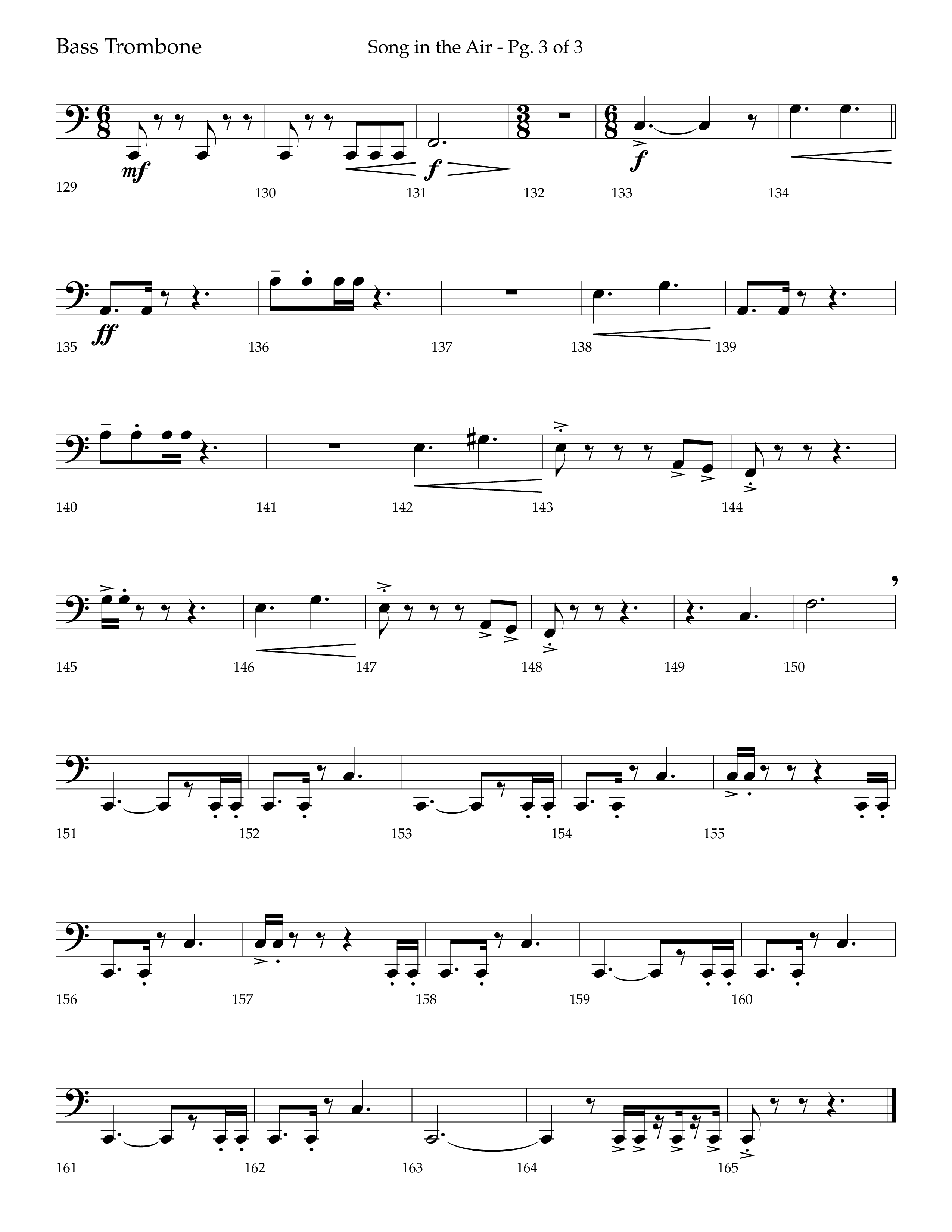 Song in the Air (Choral Anthem SATB) Bass Trombone (Lifeway Choral / Arr. Bradley Knight)