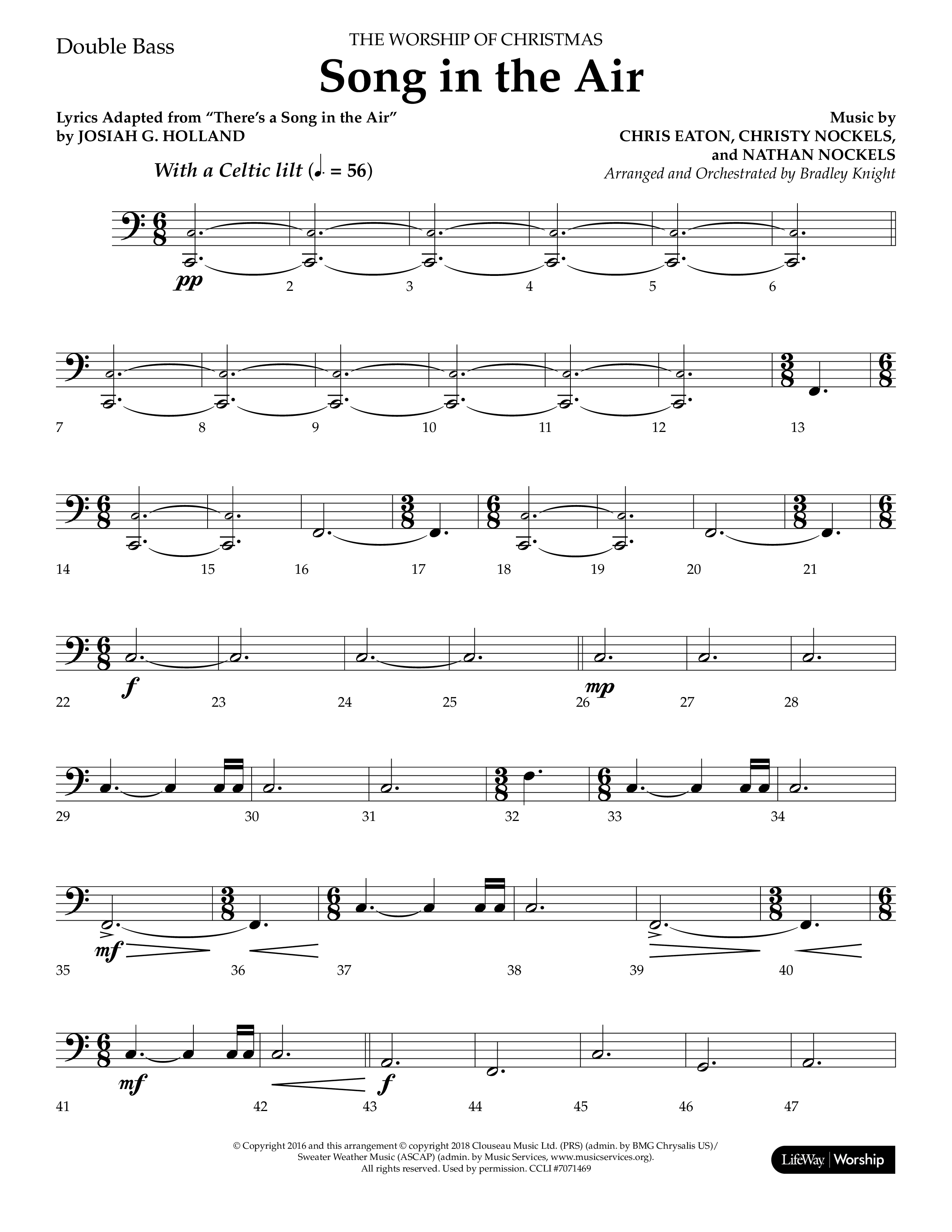 Song in the Air (Choral Anthem SATB) Double Bass (Lifeway Choral / Arr. Bradley Knight)