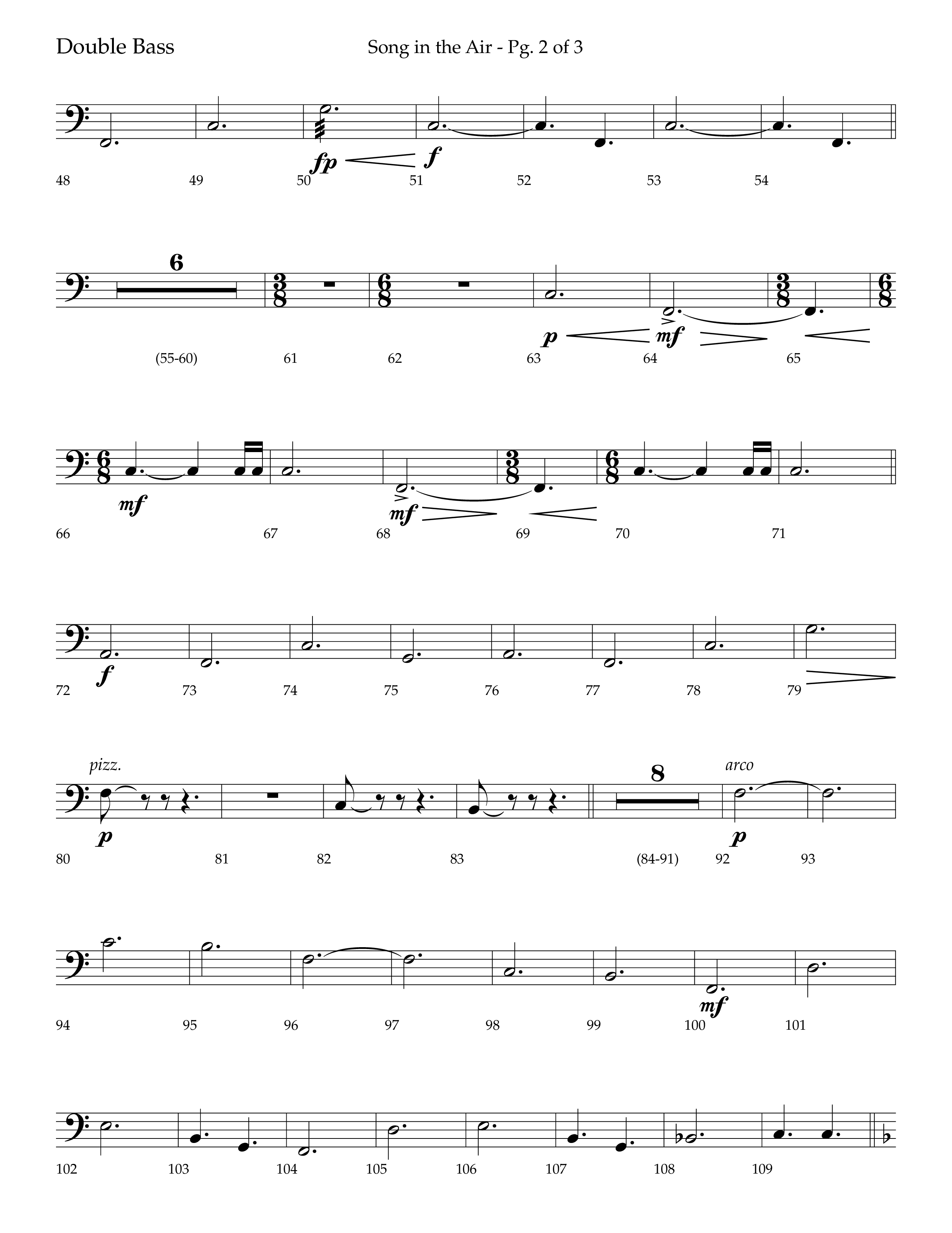 Song in the Air (Choral Anthem SATB) Double Bass (Lifeway Choral / Arr. Bradley Knight)