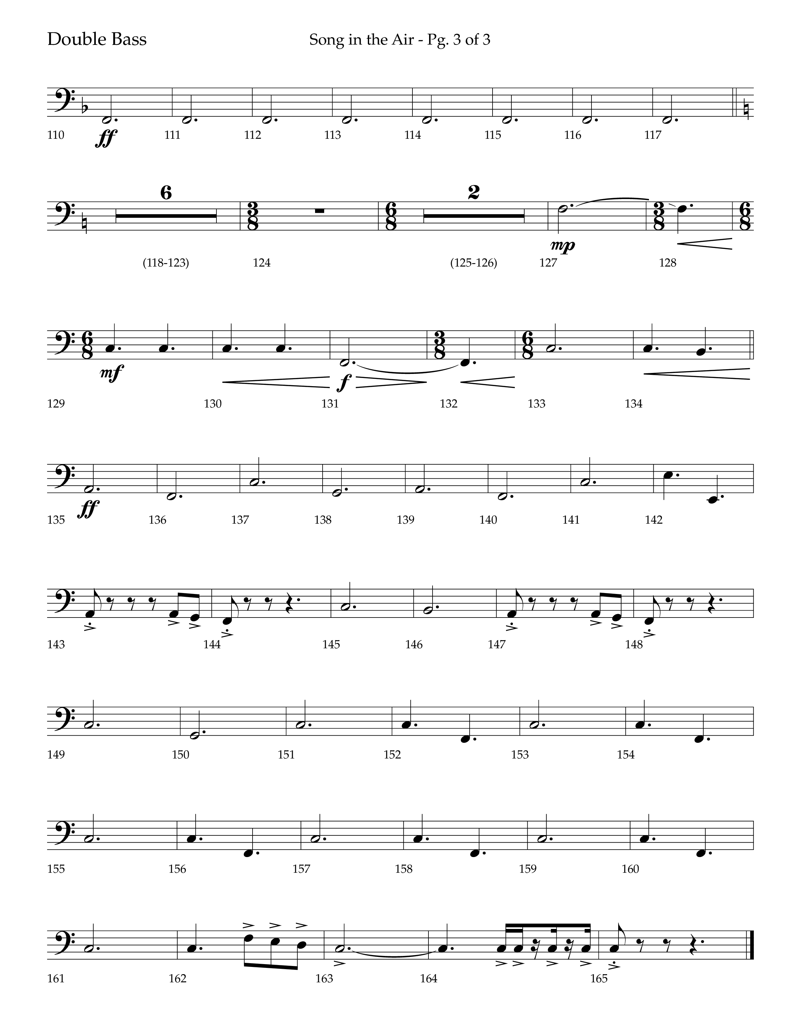 Song in the Air (Choral Anthem SATB) Double Bass (Lifeway Choral / Arr. Bradley Knight)