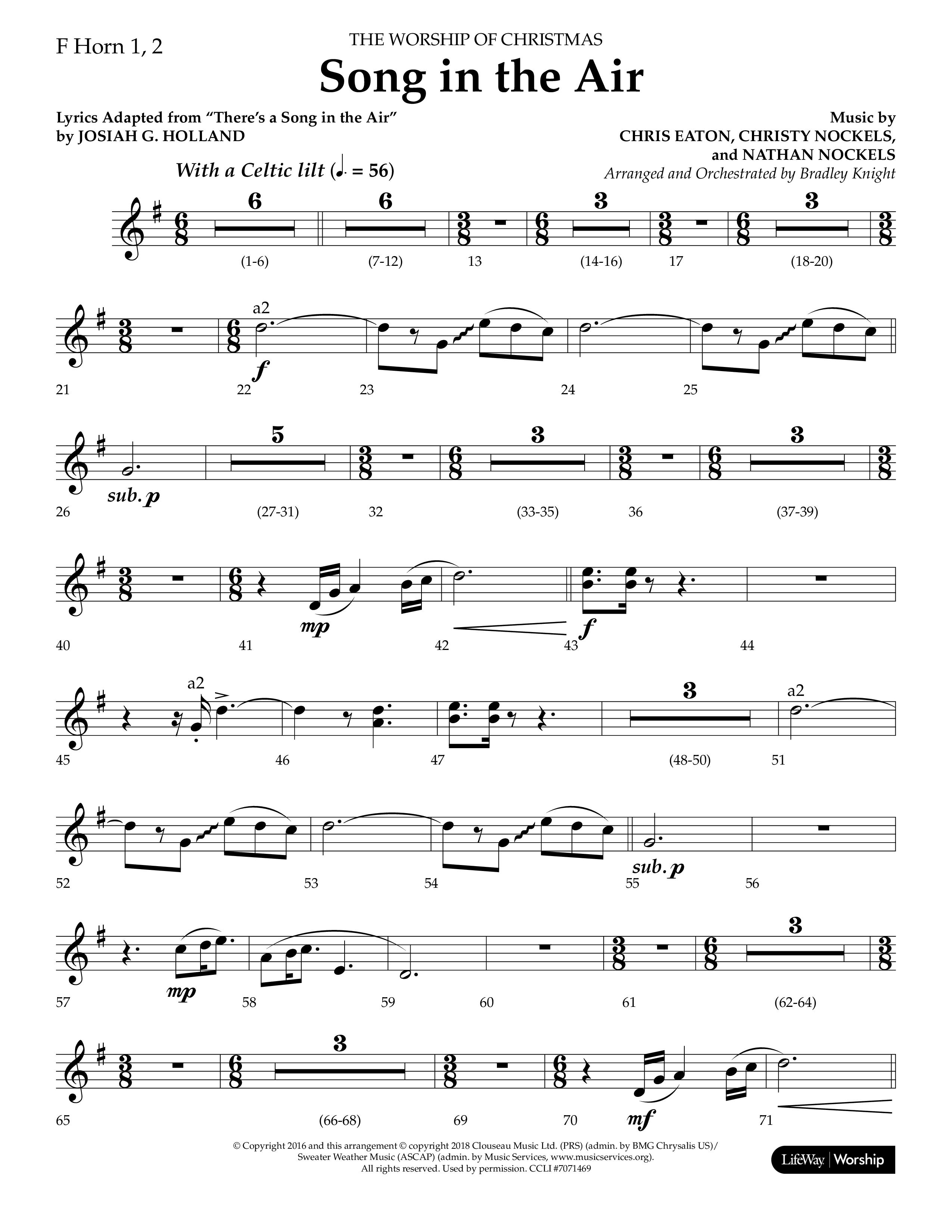Song in the Air (Choral Anthem SATB) French Horn 1/2 (Lifeway Choral / Arr. Bradley Knight)