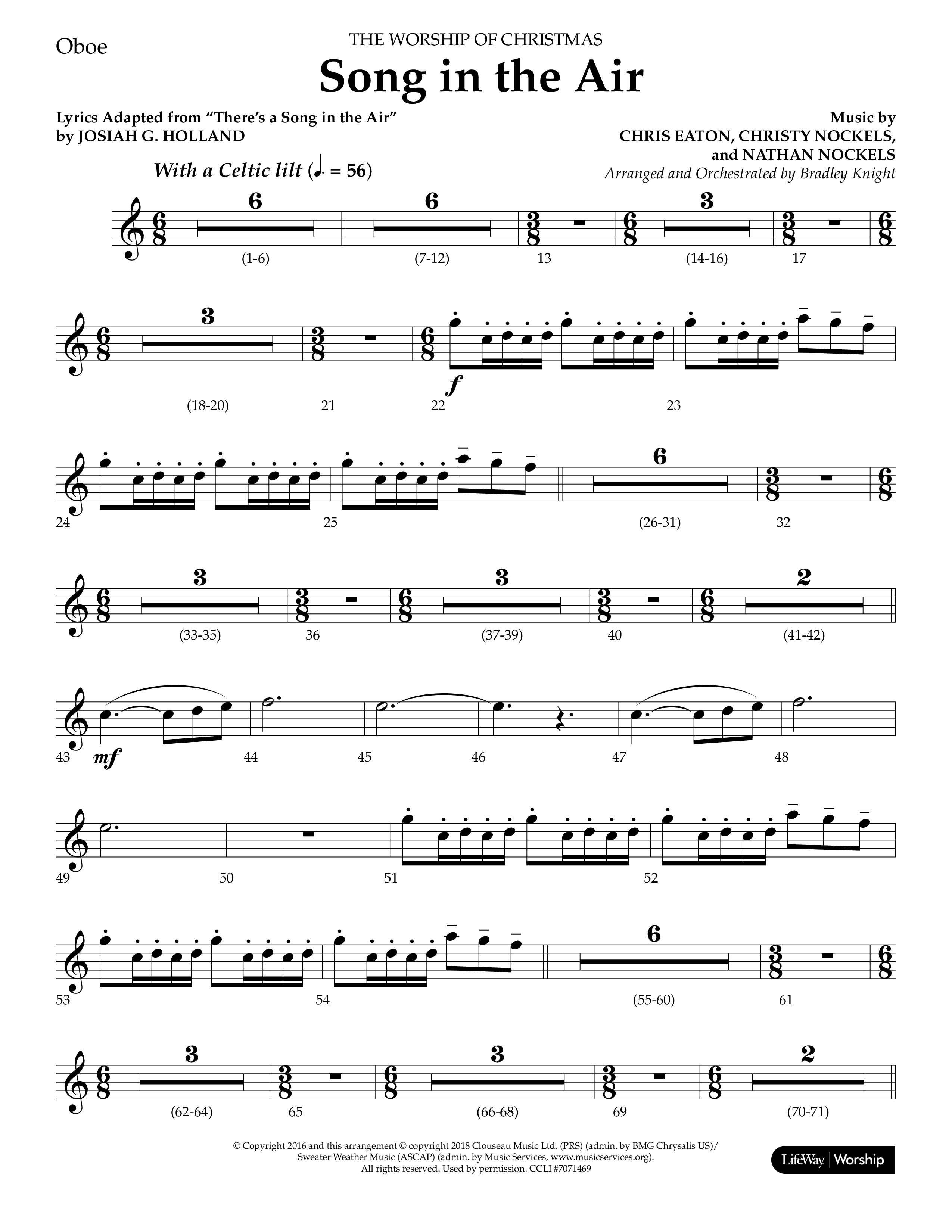 Song in the Air (Choral Anthem SATB) Oboe (Lifeway Choral / Arr. Bradley Knight)