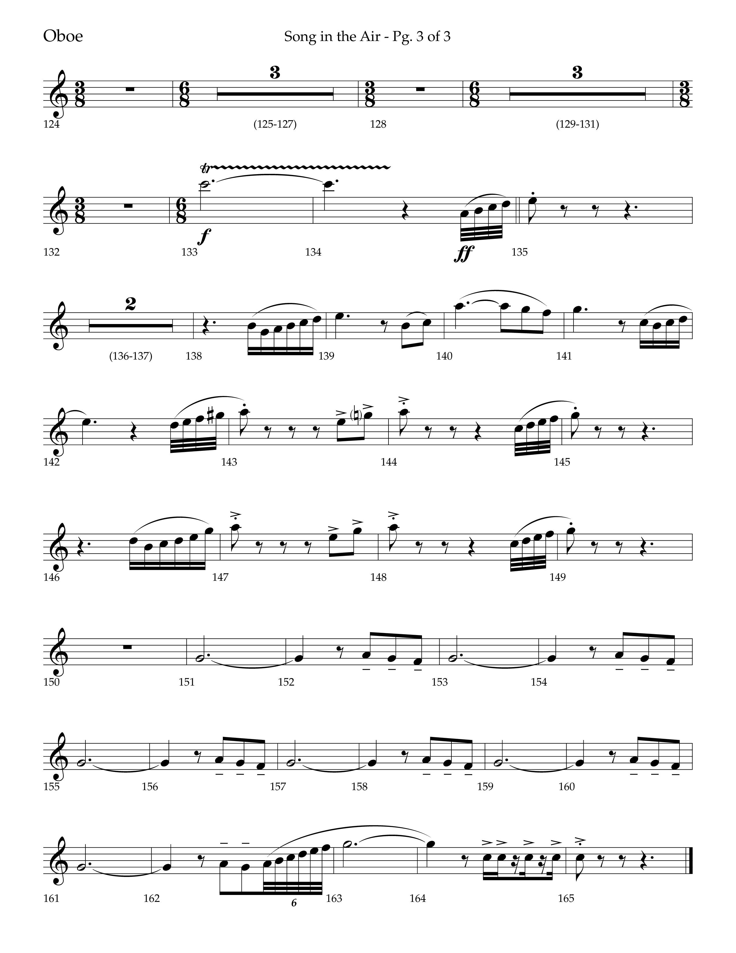 Song in the Air (Choral Anthem SATB) Oboe (Lifeway Choral / Arr. Bradley Knight)