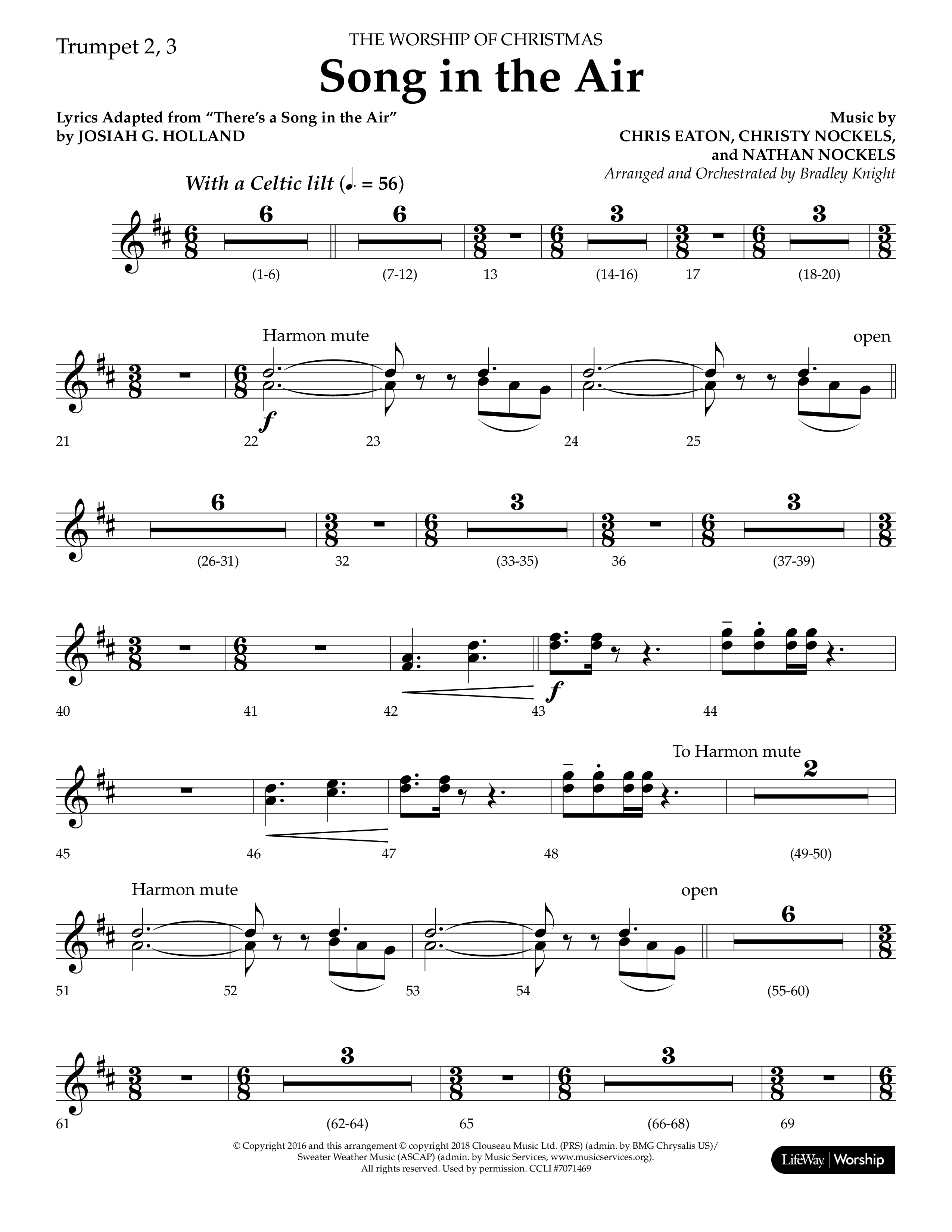 Song in the Air (Choral Anthem SATB) Trumpet 2/3 (Lifeway Choral / Arr. Bradley Knight)