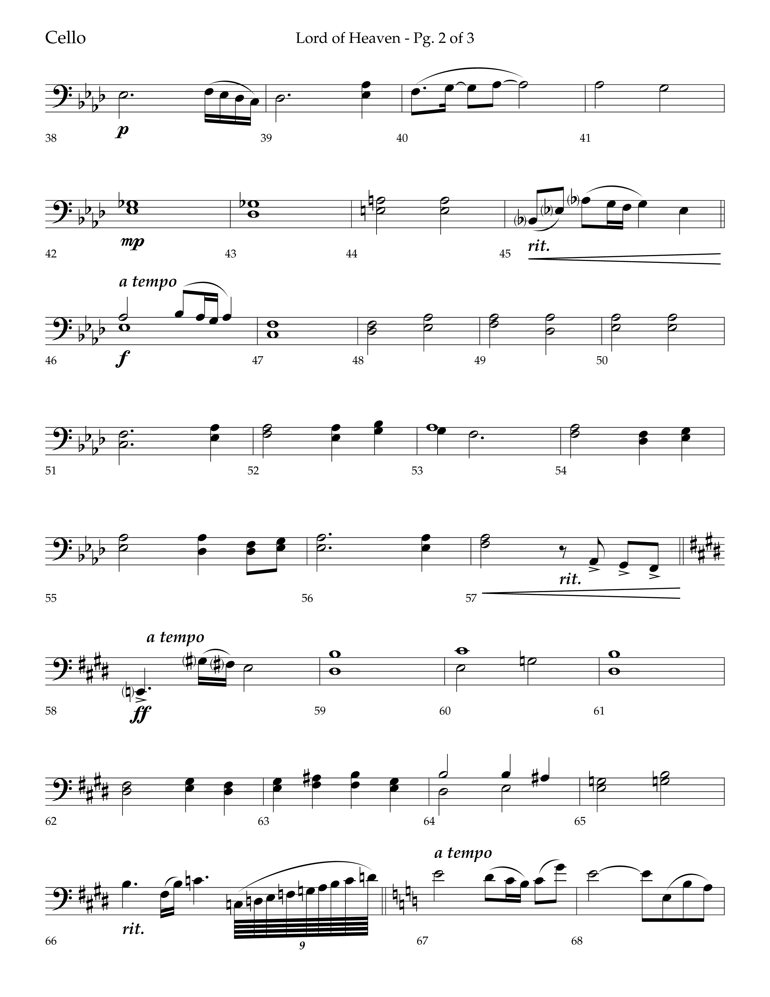 Lord of Heaven (with Holy, Holy, Holy) (Choral Anthem SATB) Cello (Lifeway Choral / Arr. Bradley Knight)