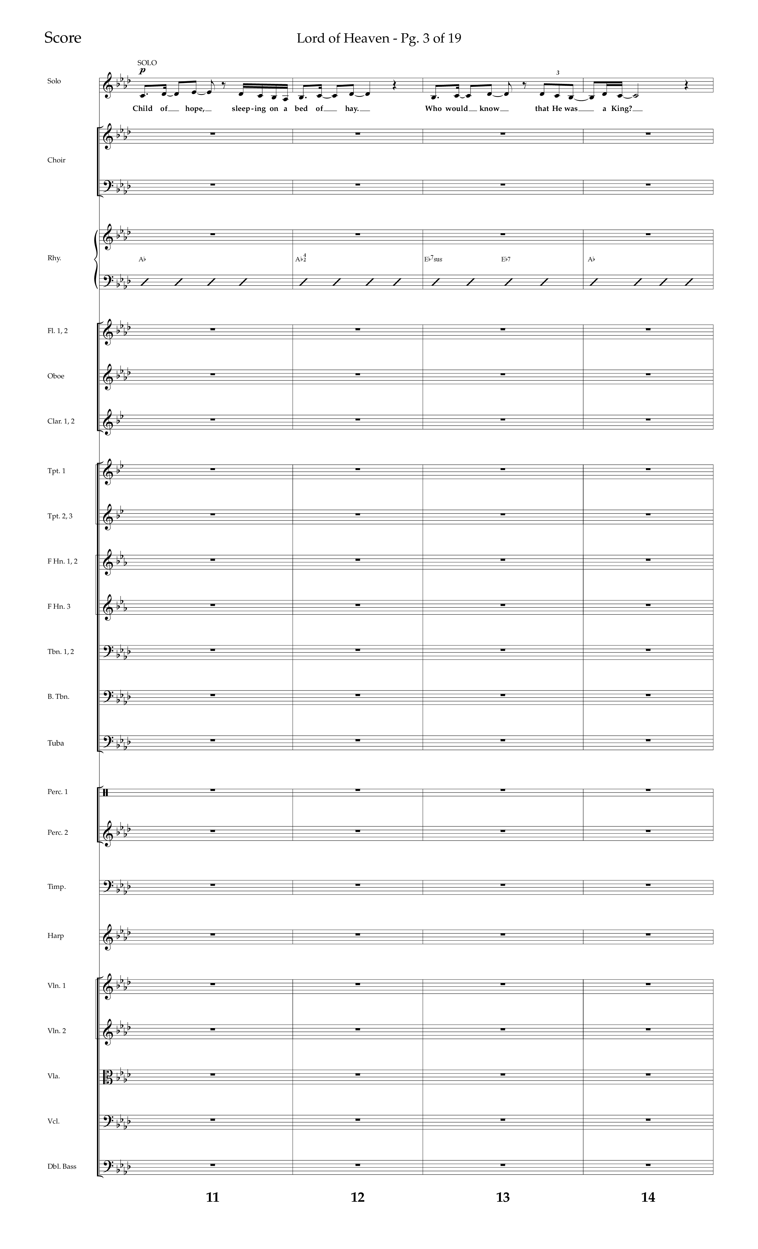 Lord of Heaven (with Holy, Holy, Holy) (Choral Anthem SATB) Orchestration (Lifeway Choral / Arr. Bradley Knight)