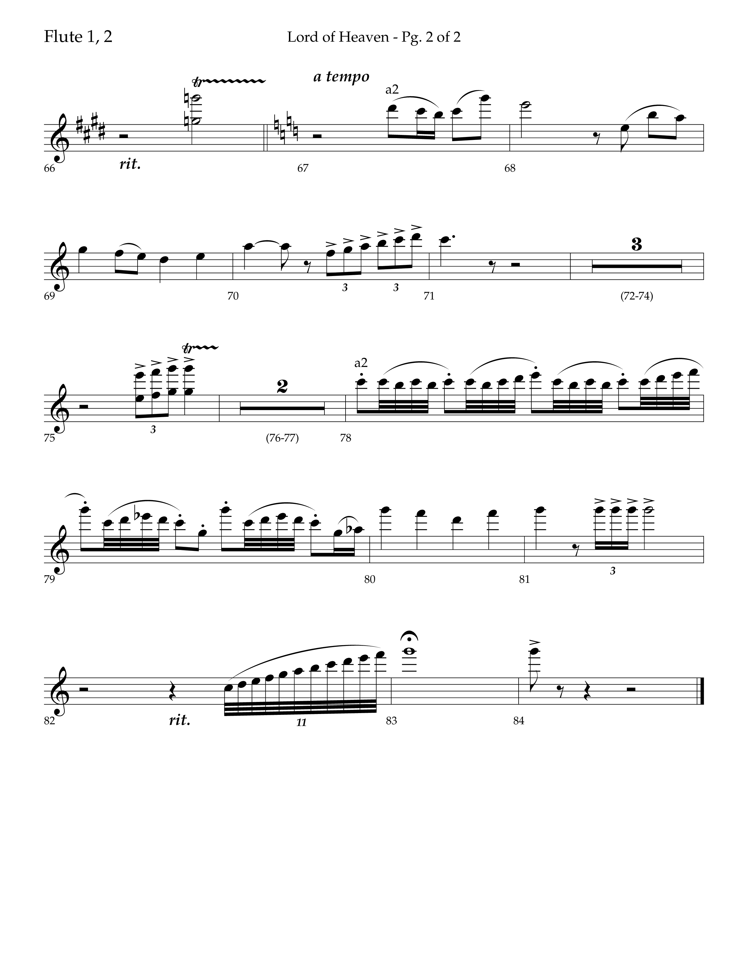 Lord of Heaven (with Holy, Holy, Holy) (Choral Anthem SATB) Flute 1/2 (Lifeway Choral / Arr. Bradley Knight)