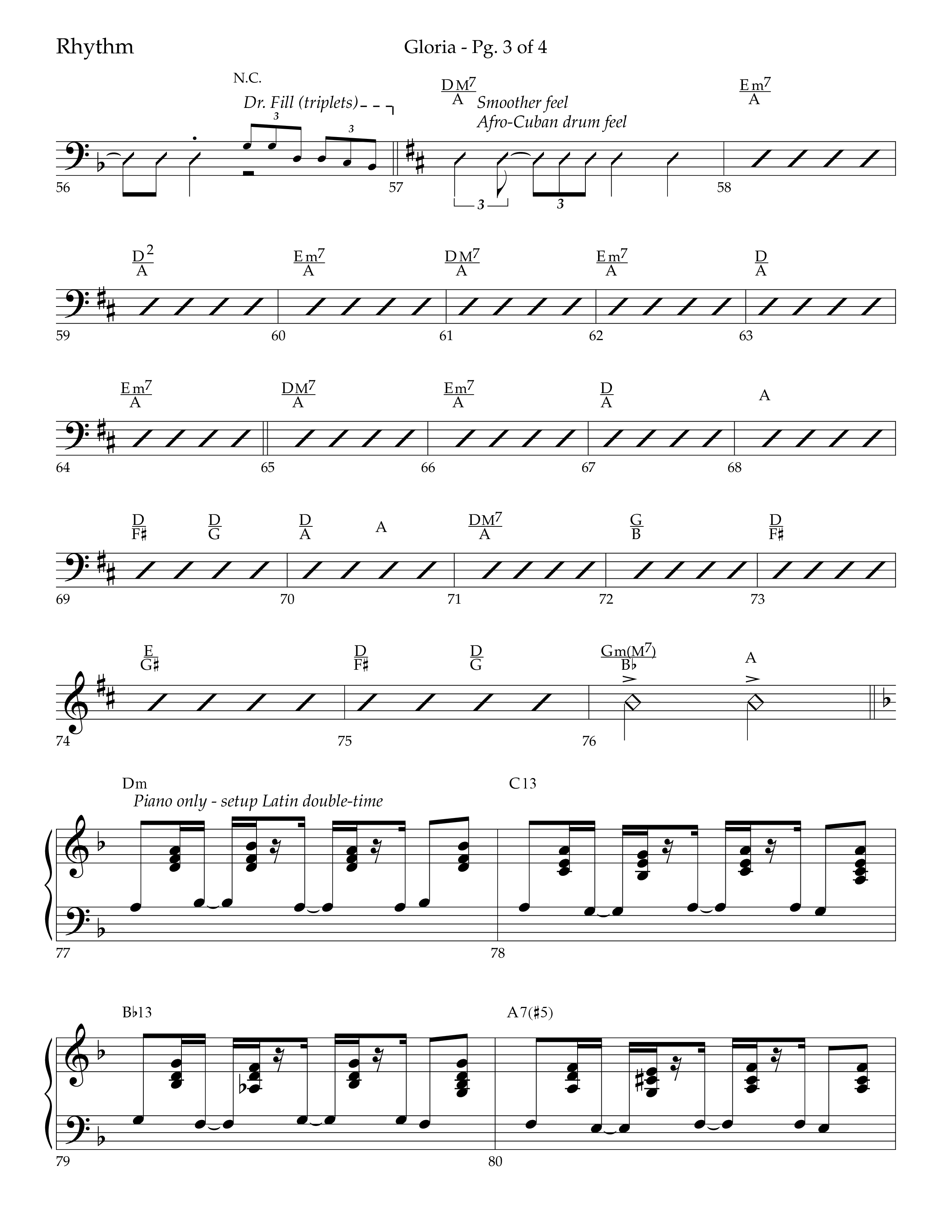 Gloria (Choral Anthem SATB) Rhythm Chart (Lifeway Choral / Arr. Bradley Knight)