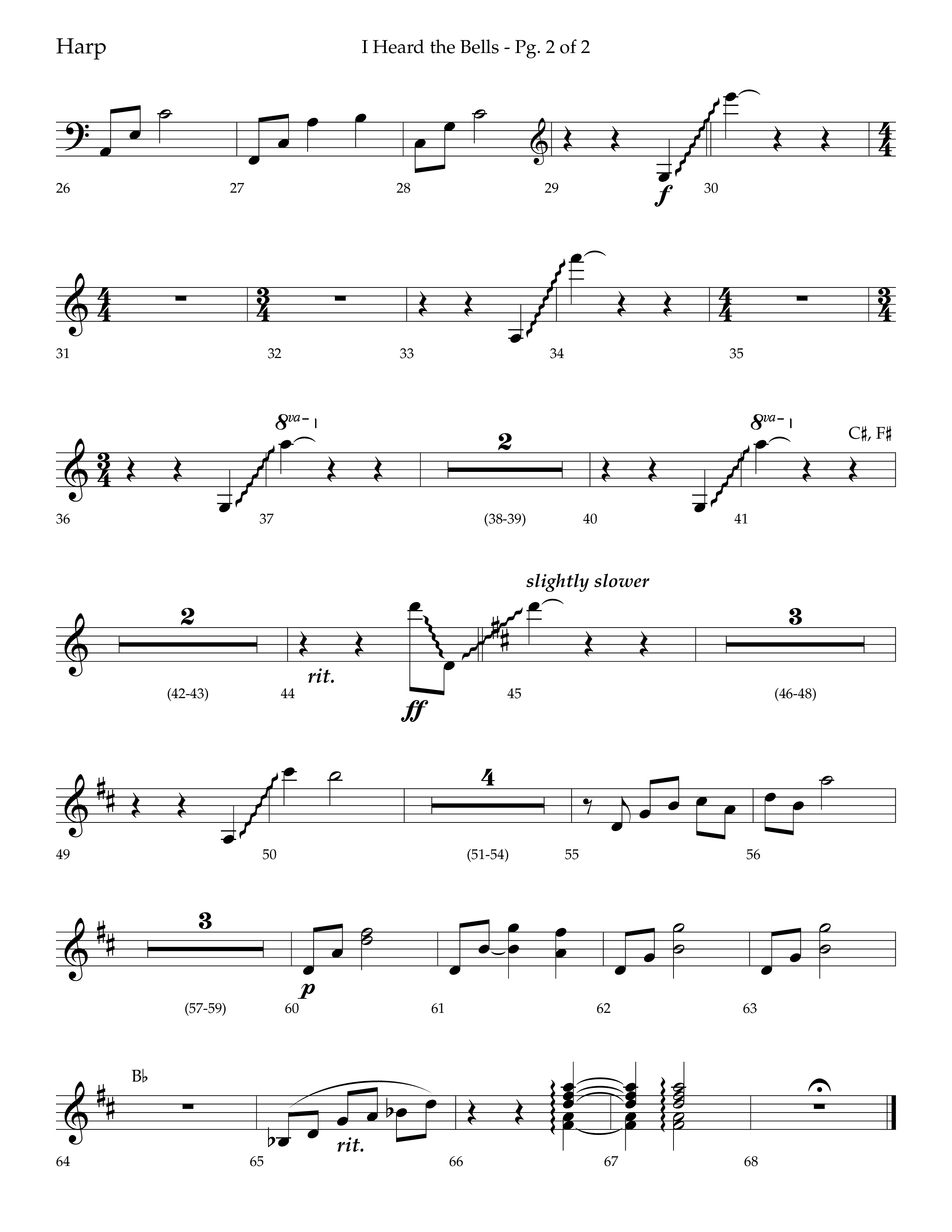 I Heard the Bells (Choral Anthem SATB) Harp (Lifeway Choral / Arr. Bradley Knight)