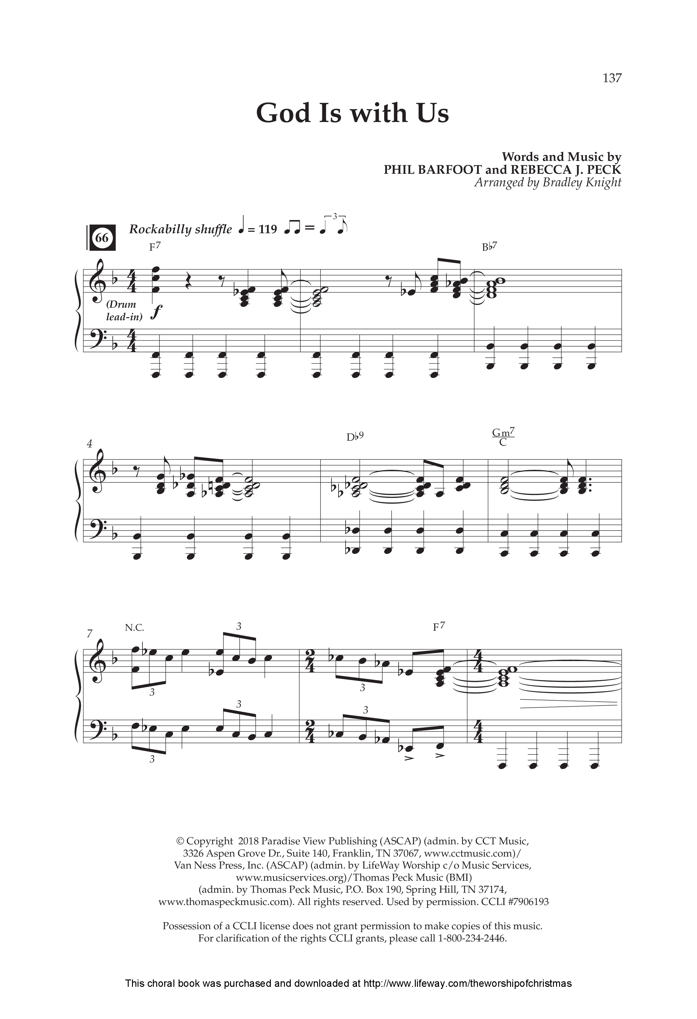God Is With Us (Choral Anthem SATB) Anthem (SATB/Piano) (Lifeway Choral / Arr. Bradley Knight)