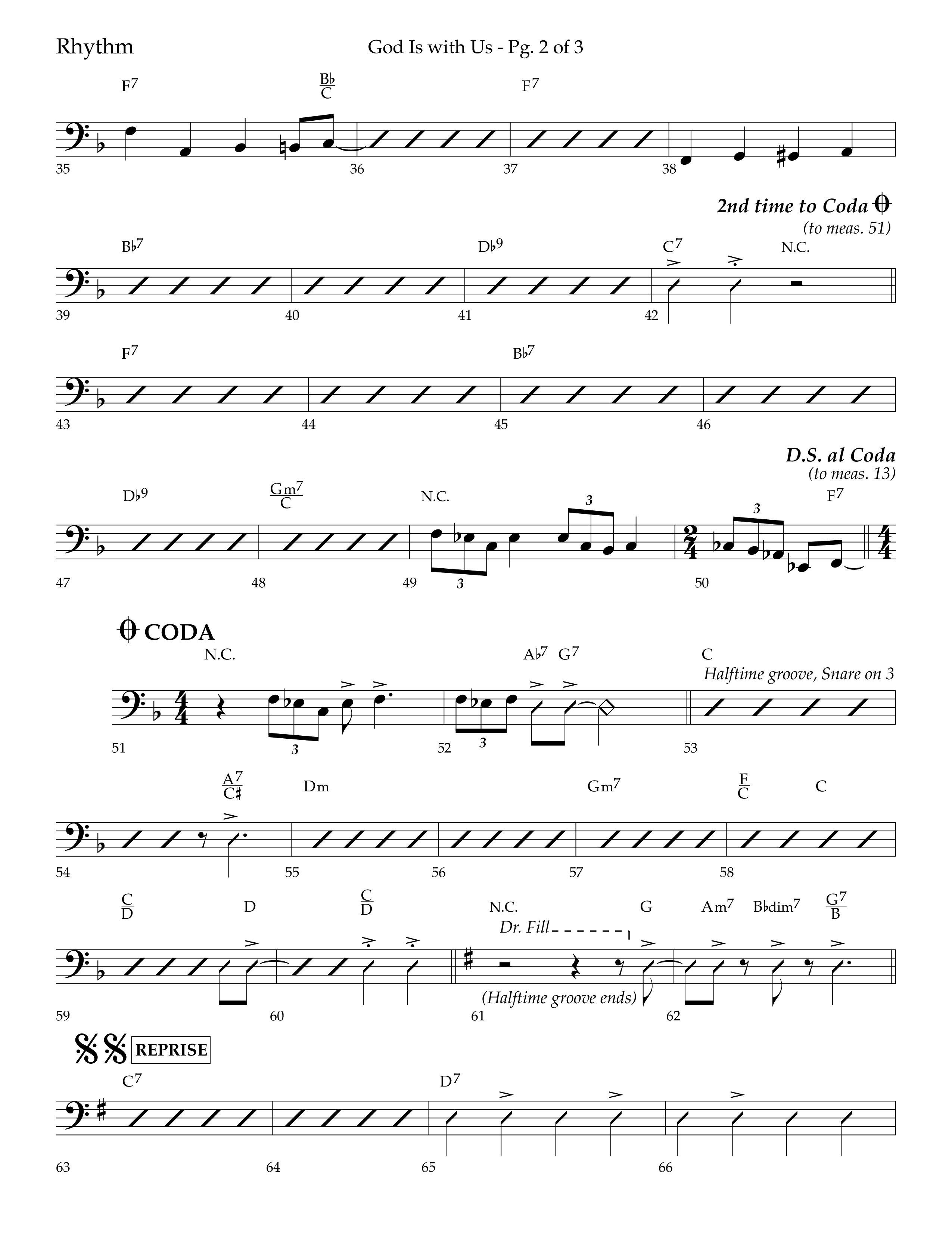 God Is With Us (Choral Anthem SATB) Rhythm Chart (Lifeway Choral / Arr. Bradley Knight)