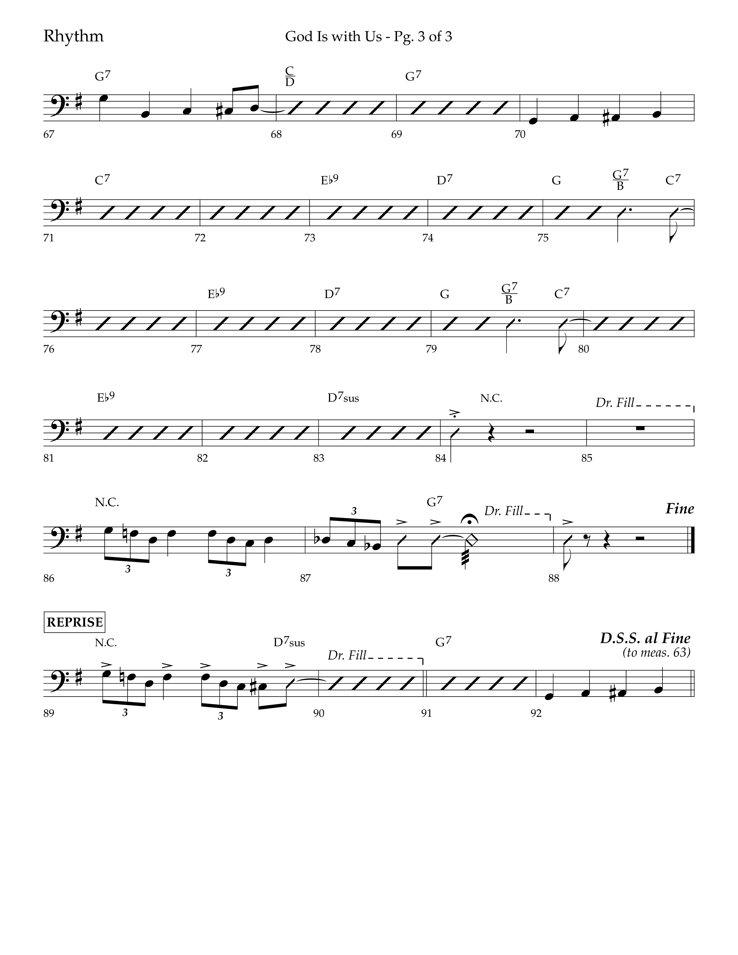 God Is With Us (Choral Anthem SATB) Rhythm Chart (Lifeway Choral / Arr. Bradley Knight)