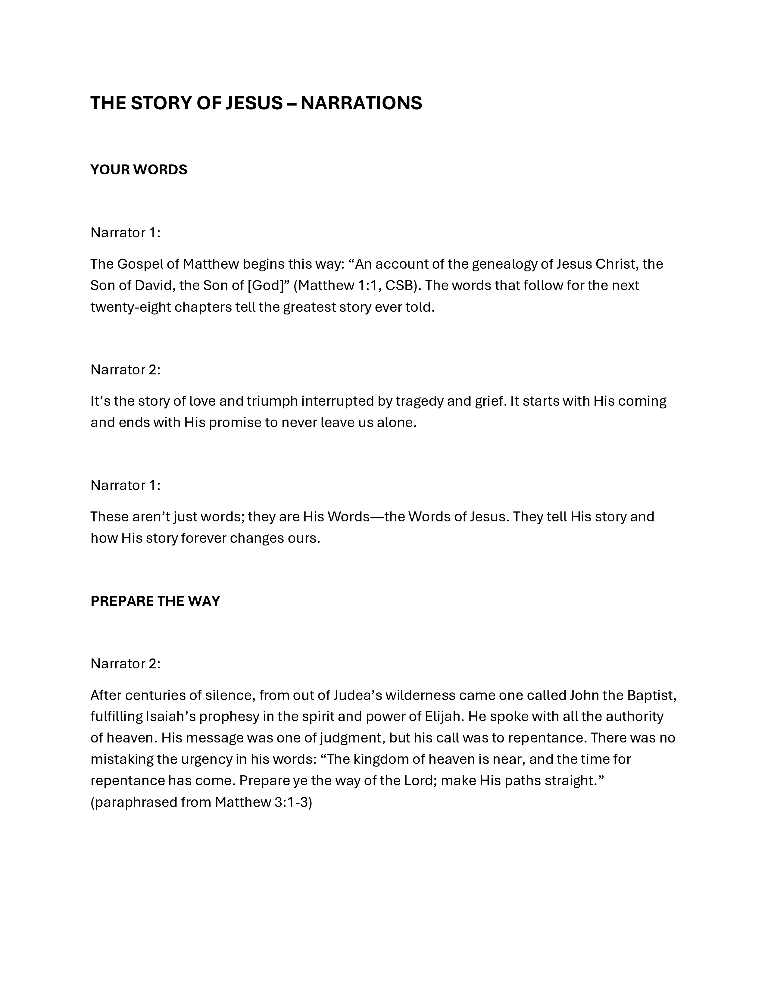 The Story Of Jesus (10 Song Choral Collection) Instructions (Lifeway Choral / Arr. Cliff Duren)