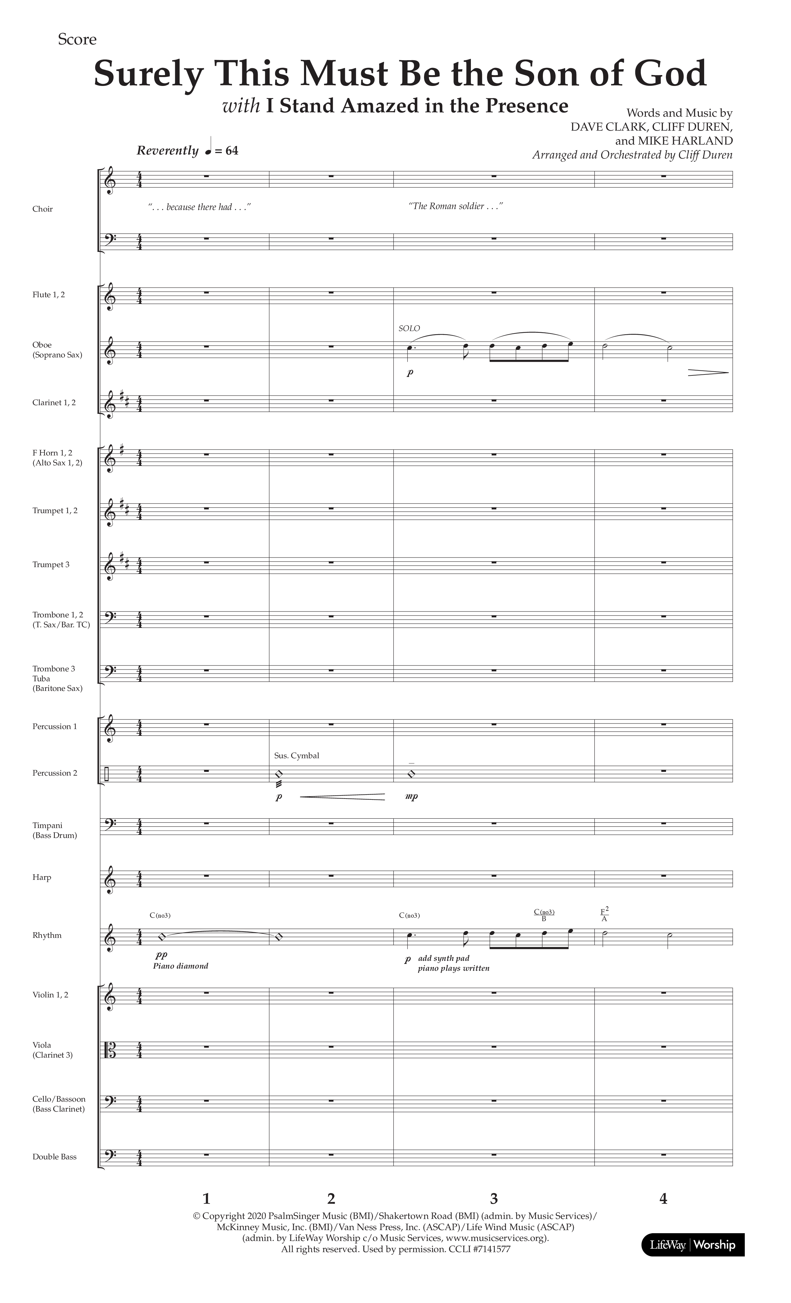 The Story Of Jesus (10 Song Choral Collection) Song 7 (Orchestration) (Lifeway Choral / Arr. Cliff Duren)