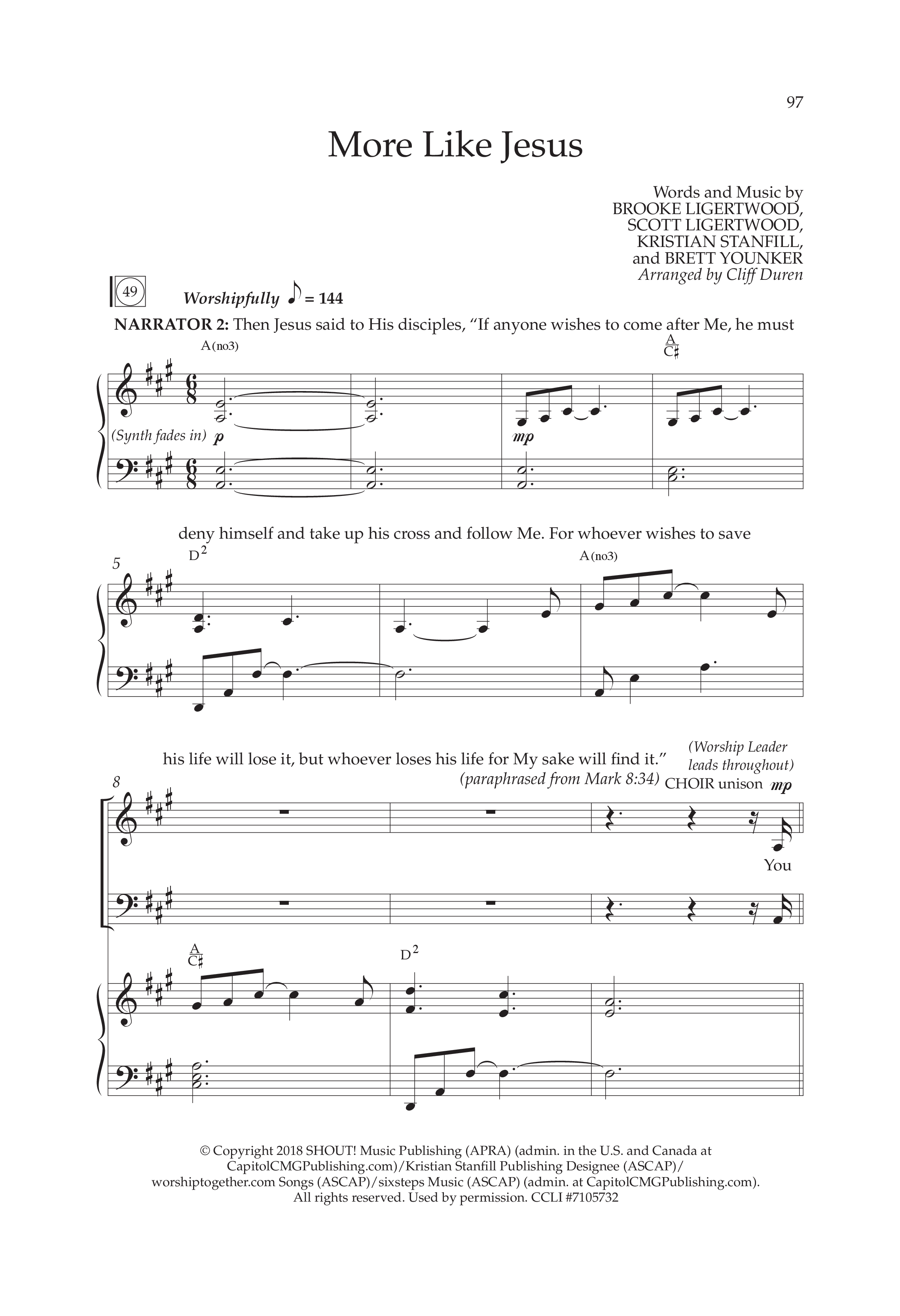 The Story Of Jesus (10 Song Choral Collection) Song 8 (Piano SATB) (Lifeway Choral / Arr. Cliff Duren)