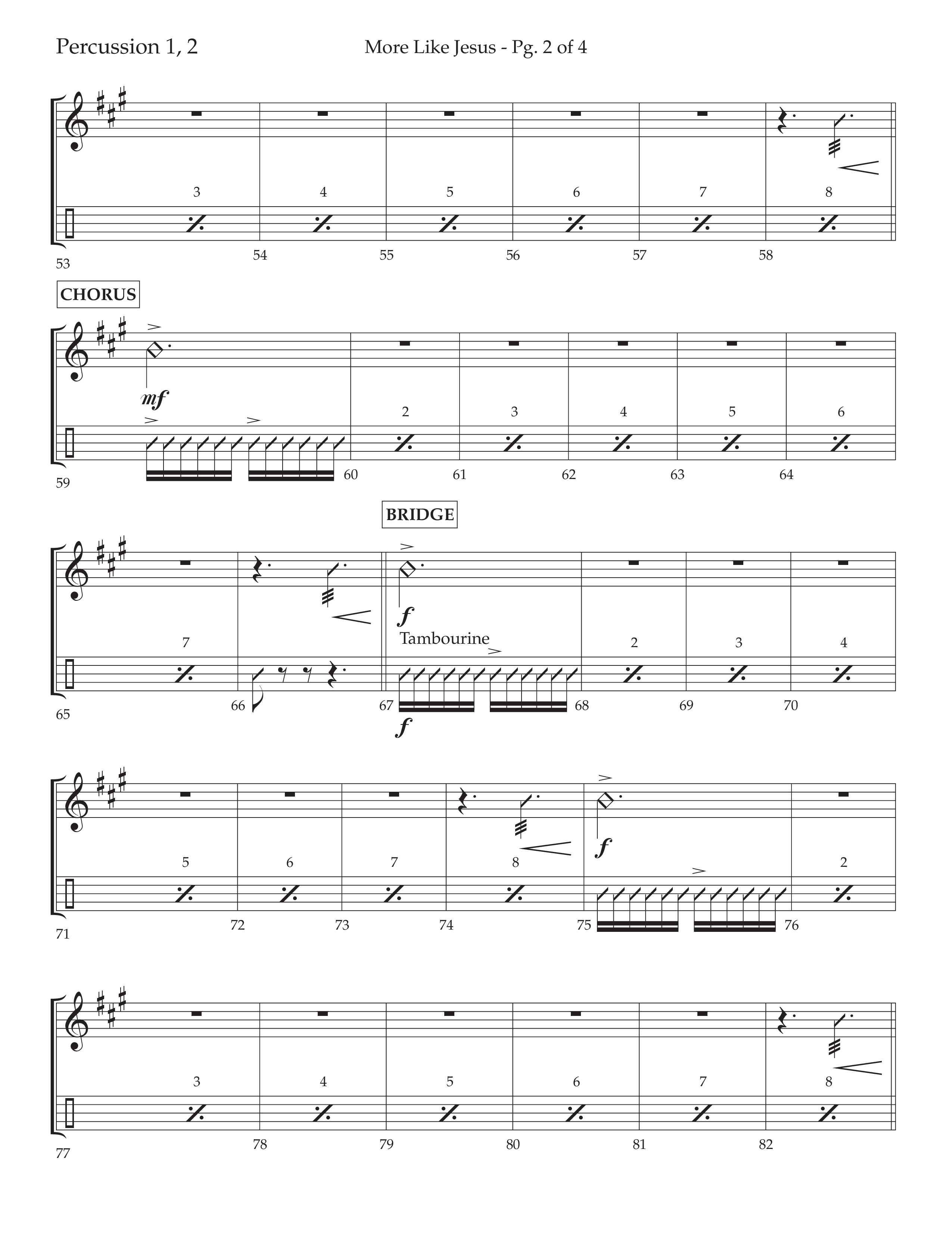 More Like Jesus (Choral Anthem SATB) Percussion 1/2 (Lifeway Choral / Arr. Cliff Duren)