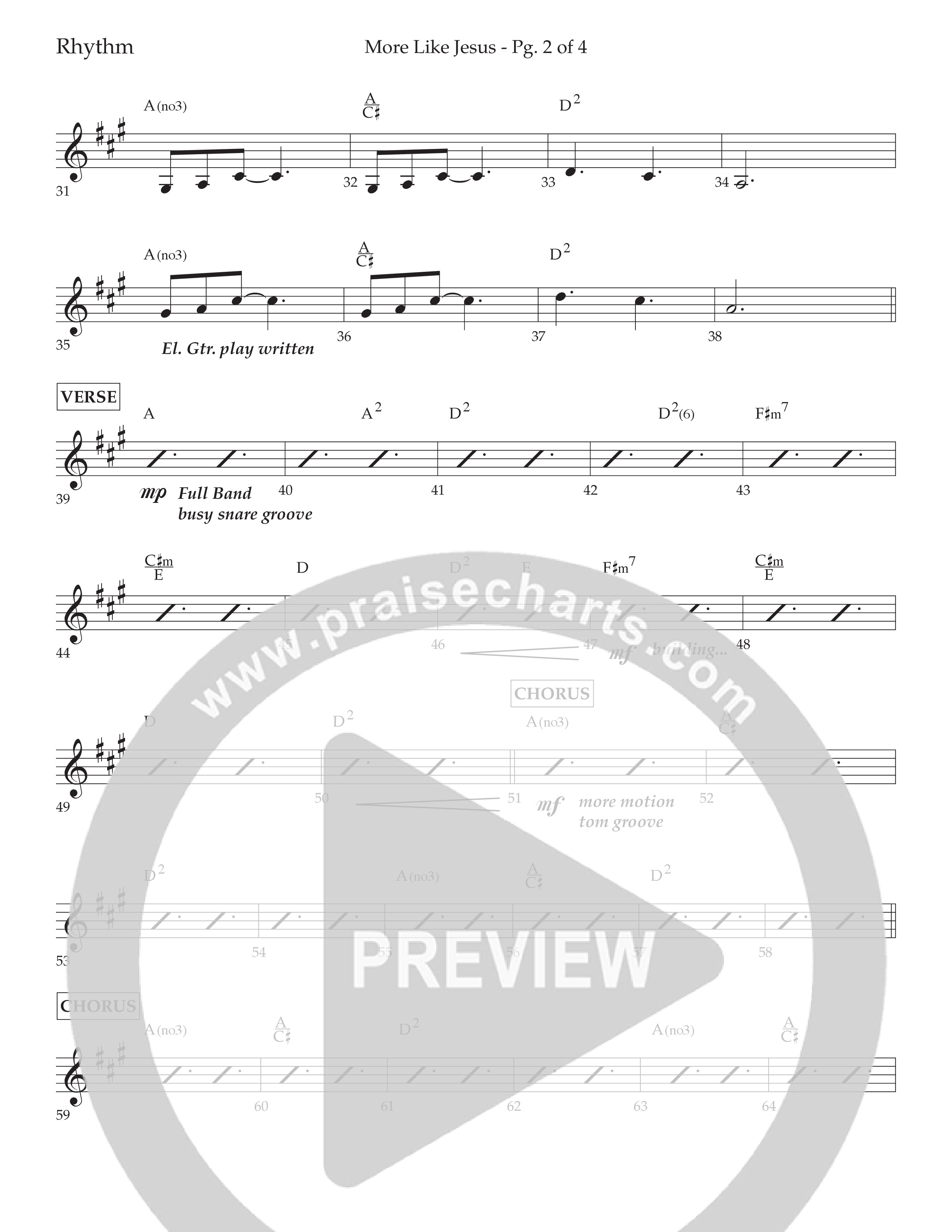 More Like Jesus (Choral Anthem SATB) Lead Melody & Rhythm (Lifeway Choral / Arr. Cliff Duren)