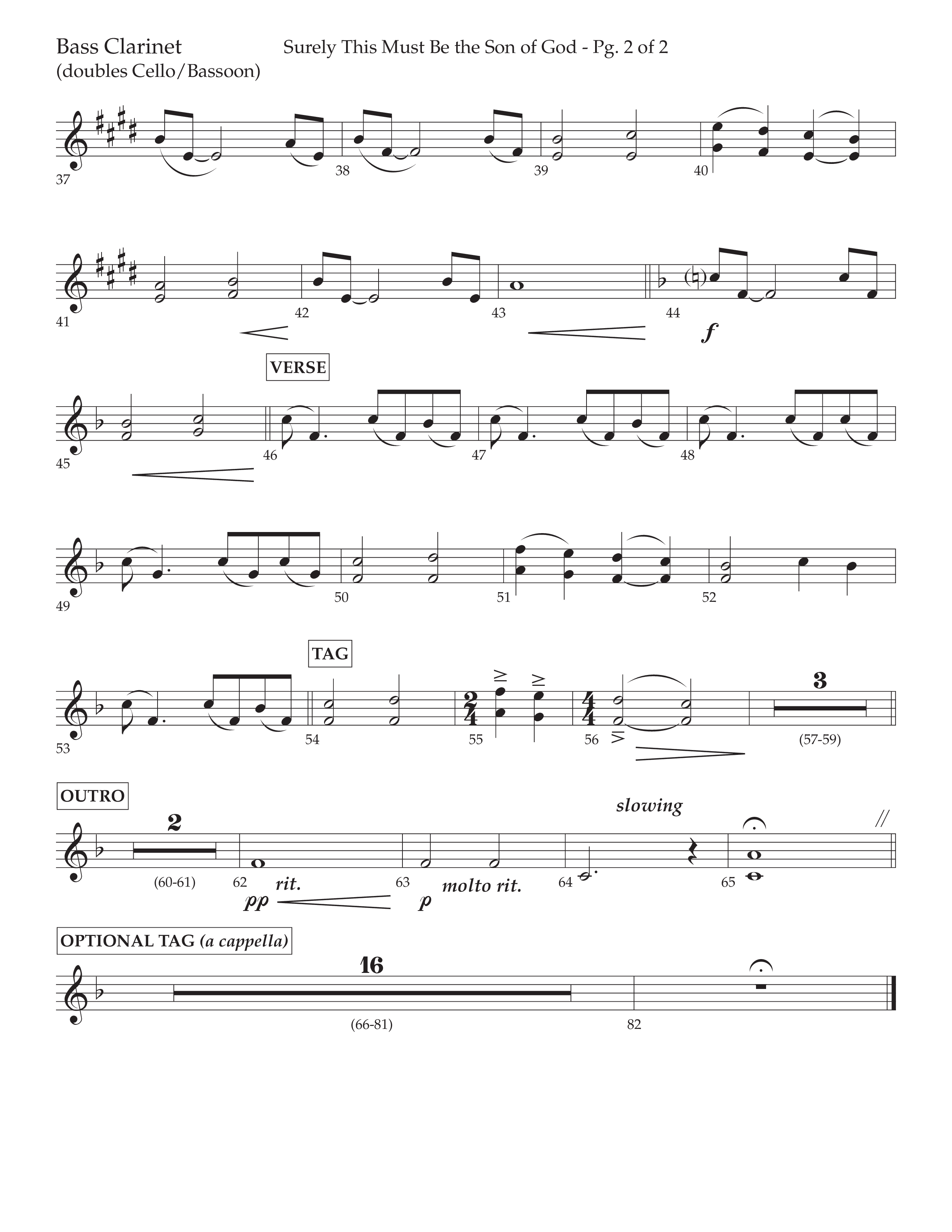 Surely This Must Be The Son Of God (with I Stand Amazed In The Presence) (Choral Anthem SATB) Bass Clarinet (Lifeway Choral / Arr. Cliff Duren)