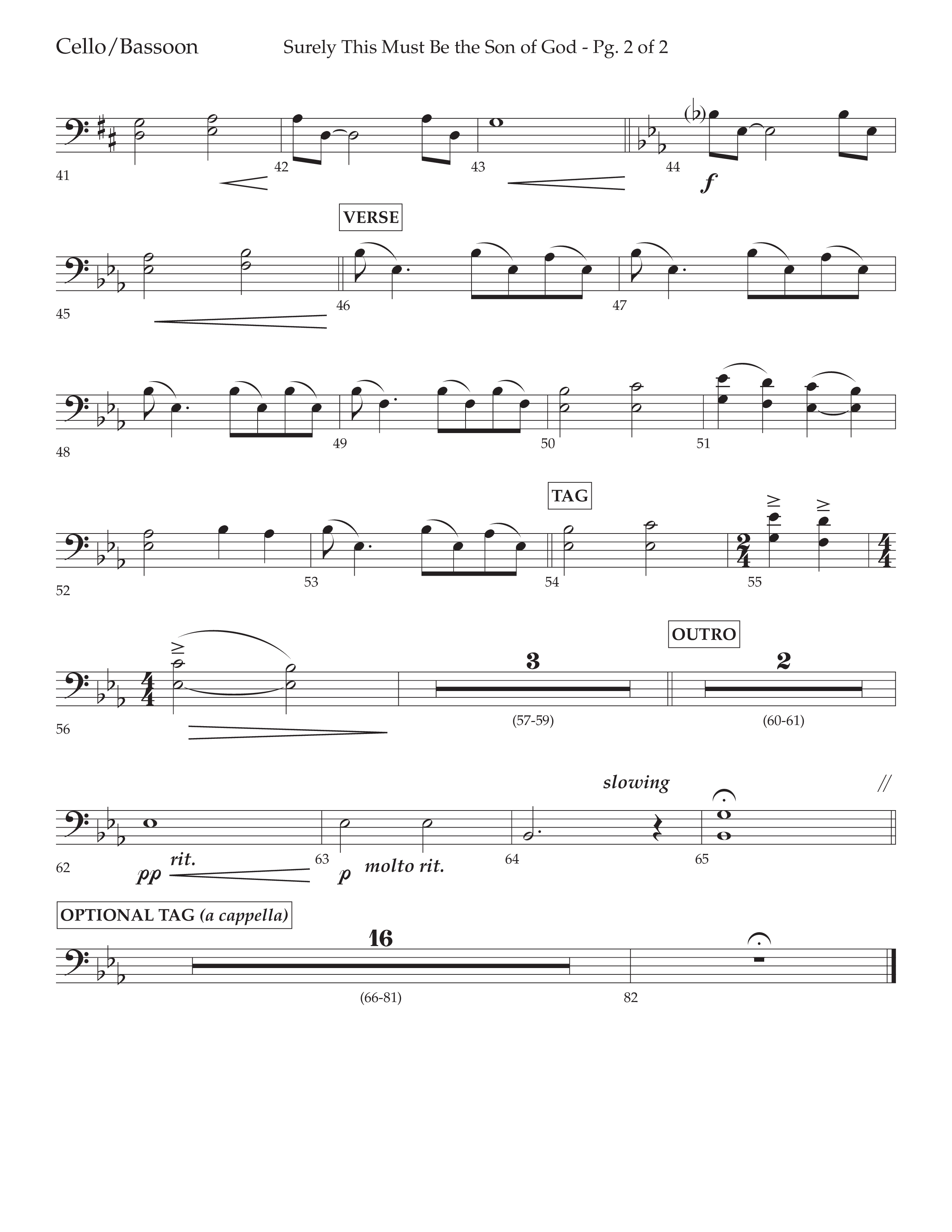 Surely This Must Be The Son Of God (with I Stand Amazed In The Presence) (Choral Anthem SATB) Cello (Lifeway Choral / Arr. Cliff Duren)