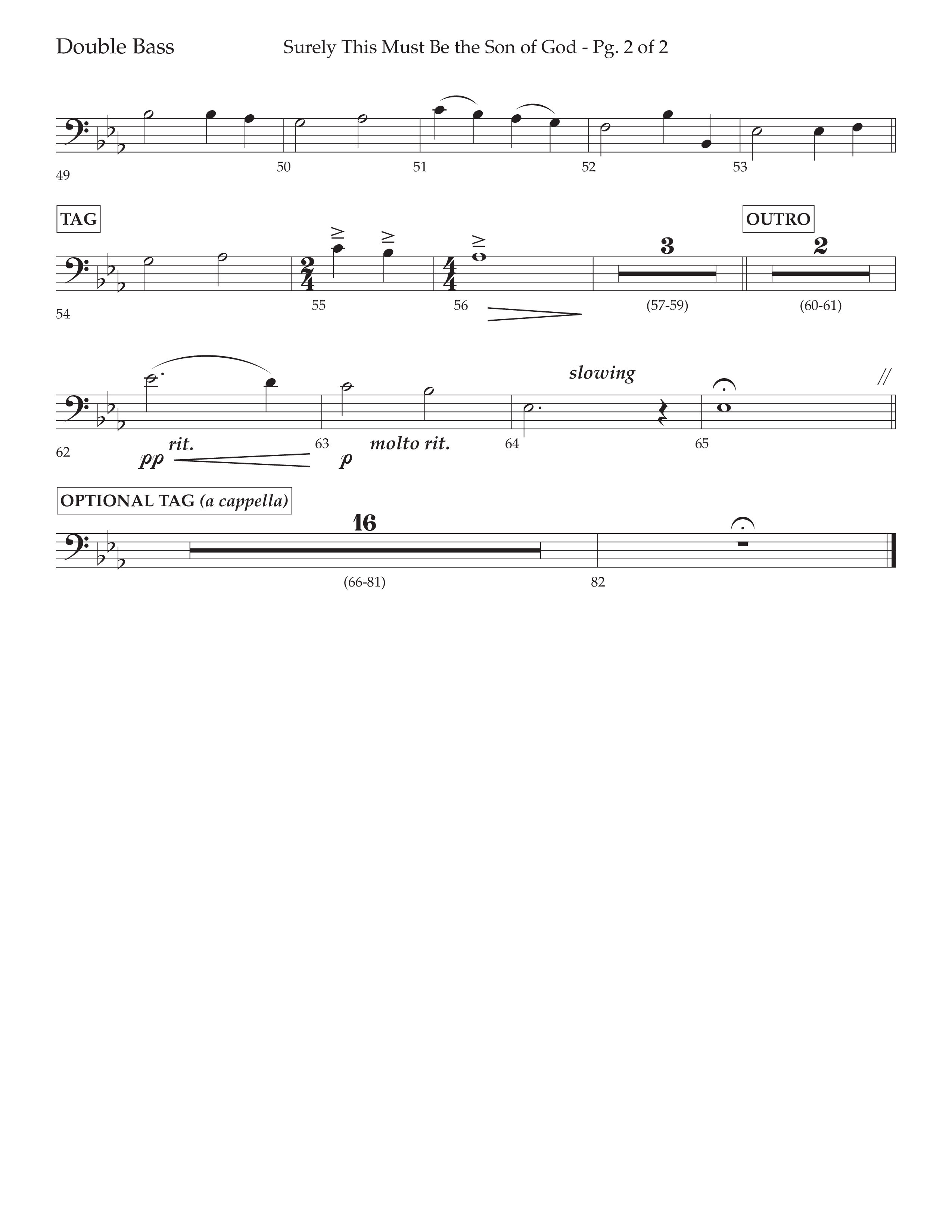 Surely This Must Be The Son Of God (with I Stand Amazed In The Presence) (Choral Anthem SATB) Double Bass (Lifeway Choral / Arr. Cliff Duren)