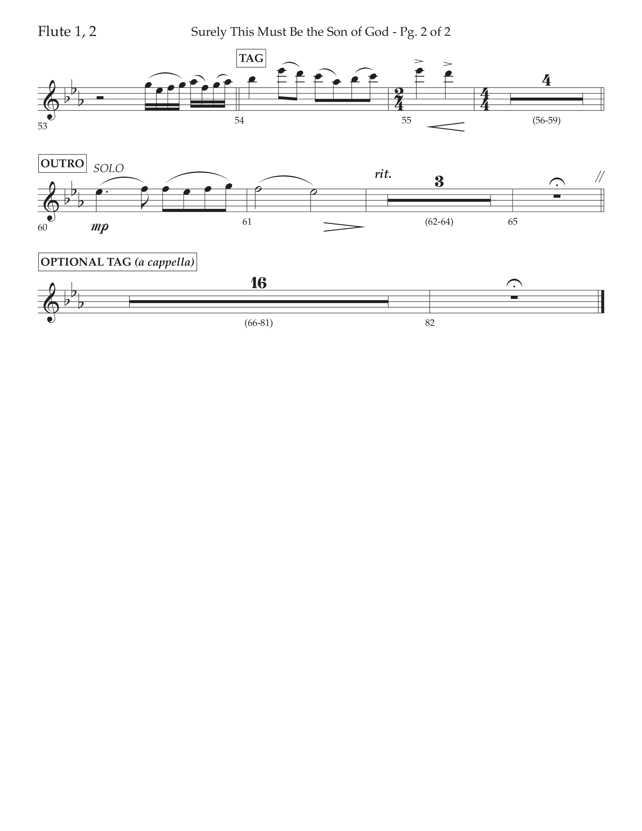 Surely This Must Be The Son Of God (with I Stand Amazed In The Presence) (Choral Anthem SATB) Flute 1/2 (Lifeway Choral / Arr. Cliff Duren)