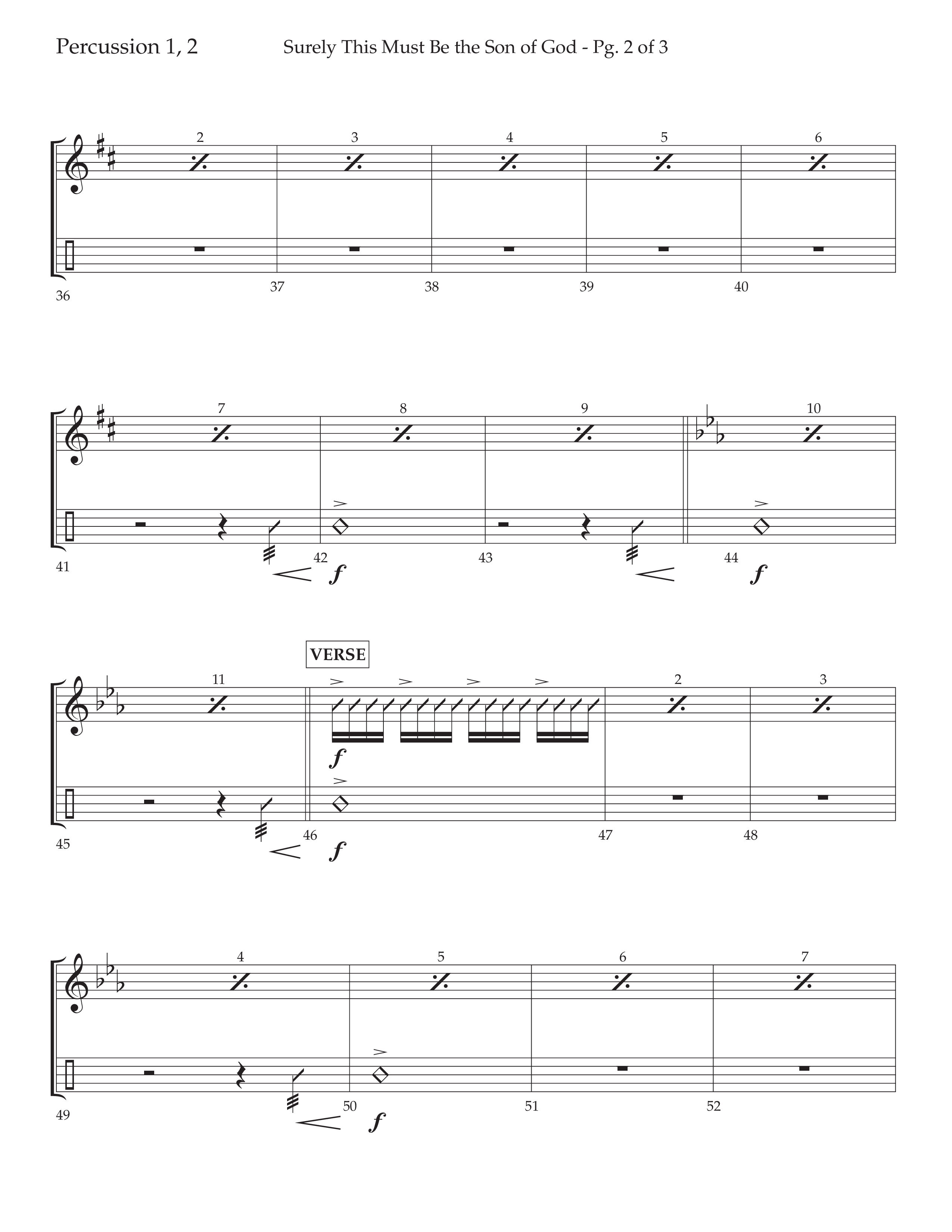 Surely This Must Be The Son Of God (with I Stand Amazed In The Presence) (Choral Anthem SATB) Percussion 1/2 (Lifeway Choral / Arr. Cliff Duren)