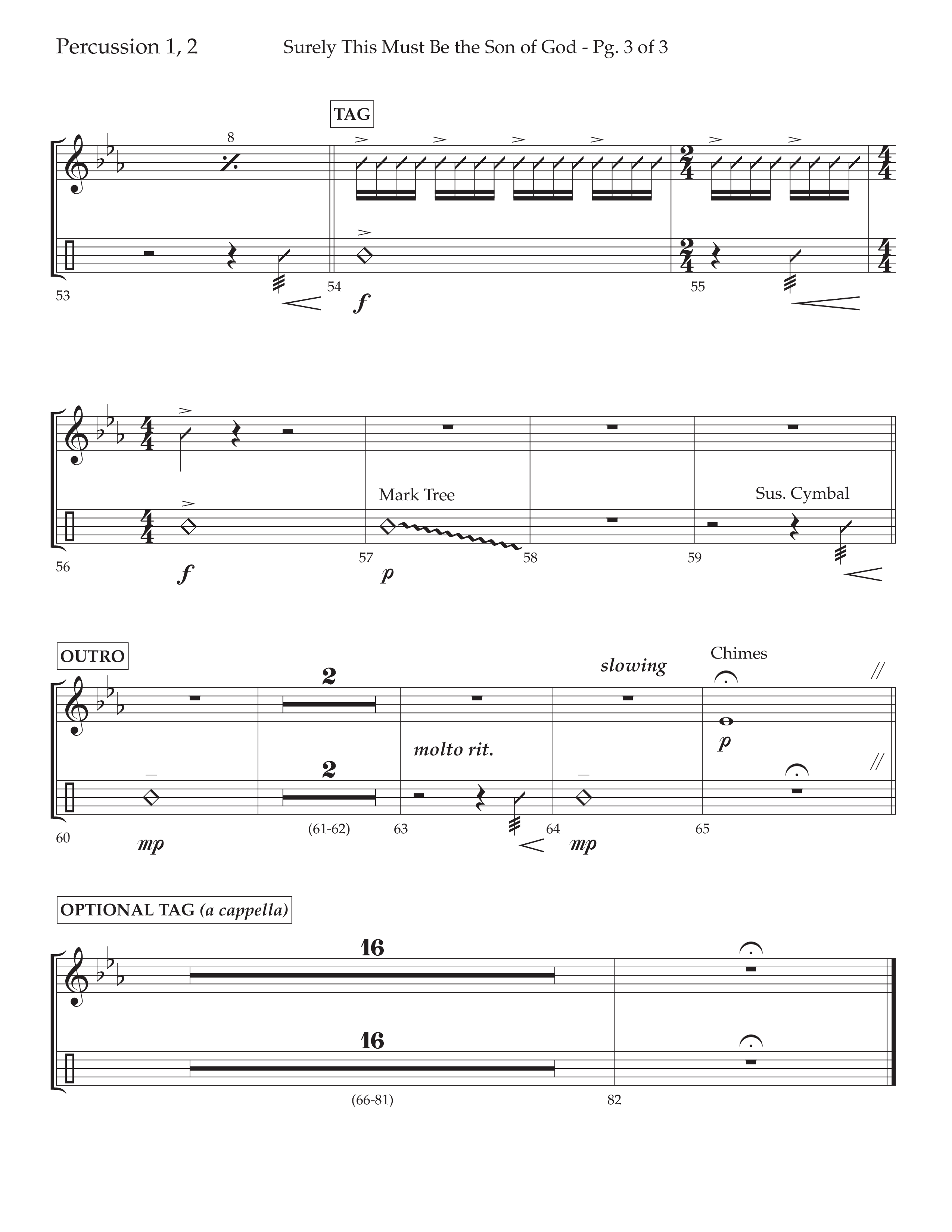 Surely This Must Be The Son Of God (with I Stand Amazed In The Presence) (Choral Anthem SATB) Percussion 1/2 (Lifeway Choral / Arr. Cliff Duren)