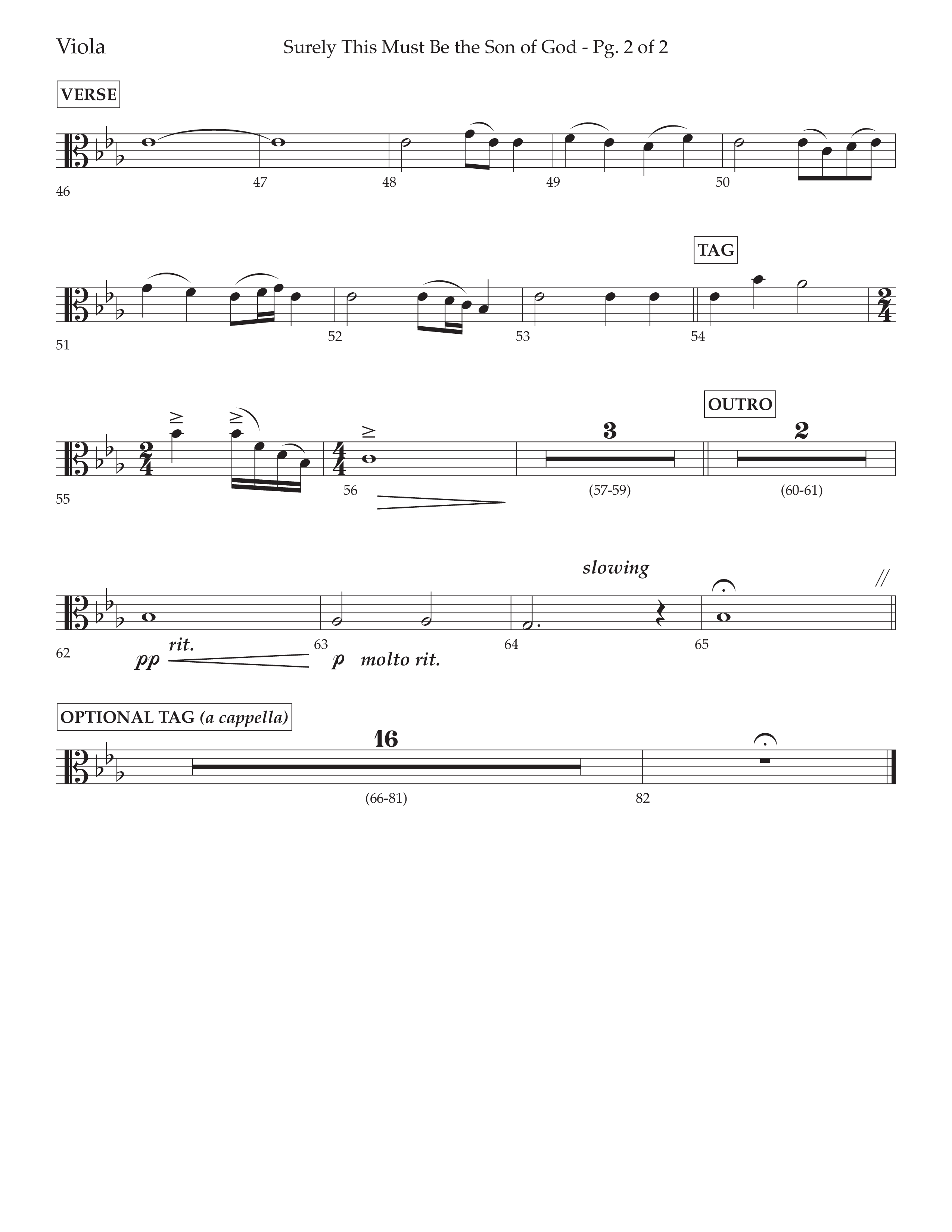Surely This Must Be The Son Of God (with I Stand Amazed In The Presence) (Choral Anthem SATB) Viola (Lifeway Choral / Arr. Cliff Duren)