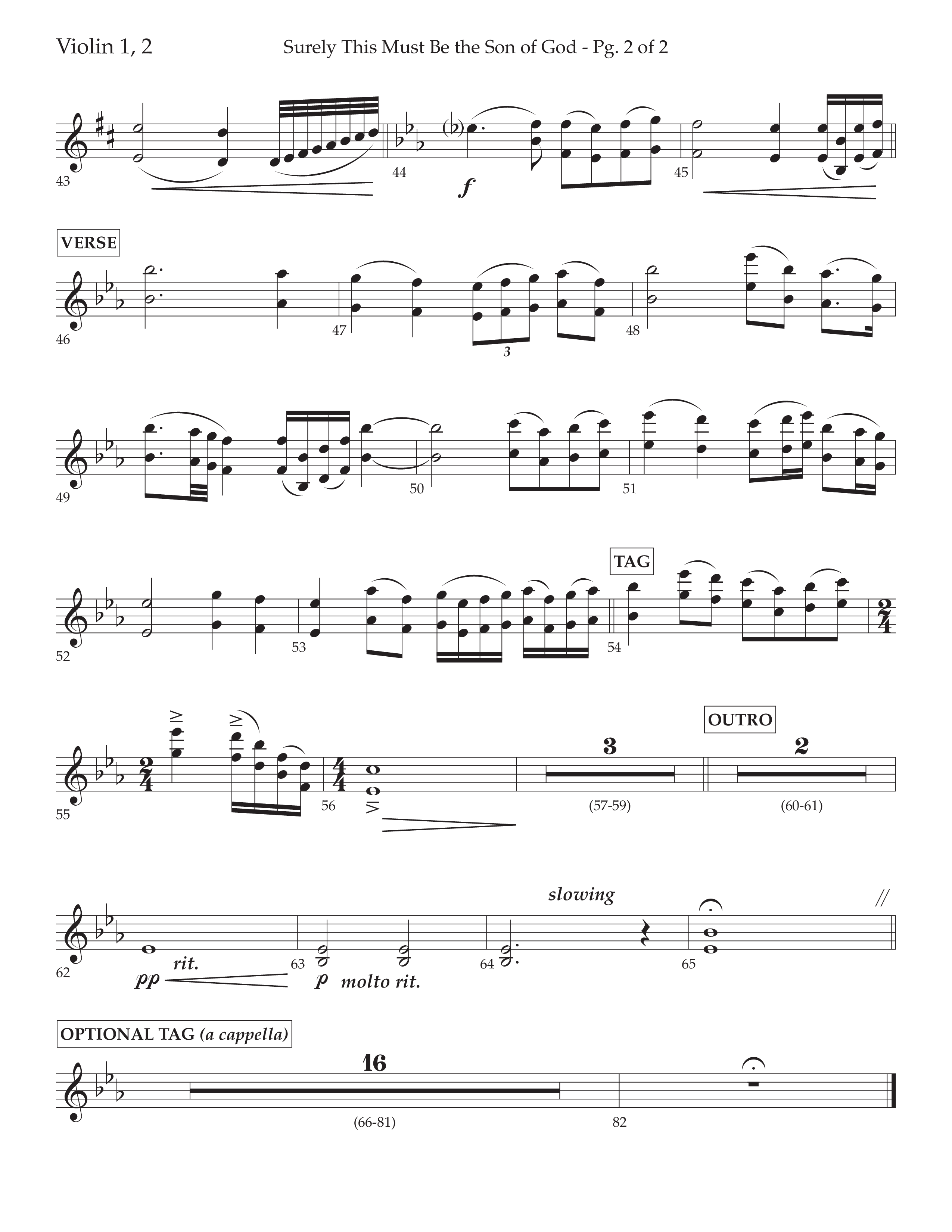 Surely This Must Be The Son Of God (with I Stand Amazed In The Presence) (Choral Anthem SATB) Violin 1/2 (Lifeway Choral / Arr. Cliff Duren)