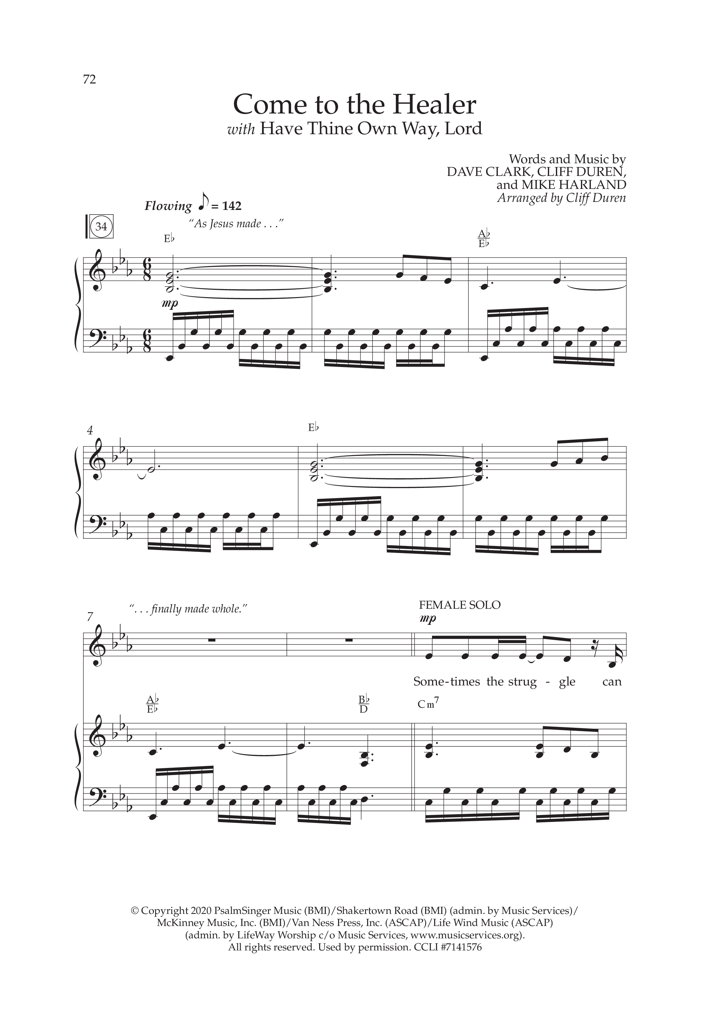 Come To The Healer (with Have Thine Own Way Lord) (Choral Anthem SATB) Anthem (SATB/Piano) (Lifeway Choral / Arr. Cliff Duren)