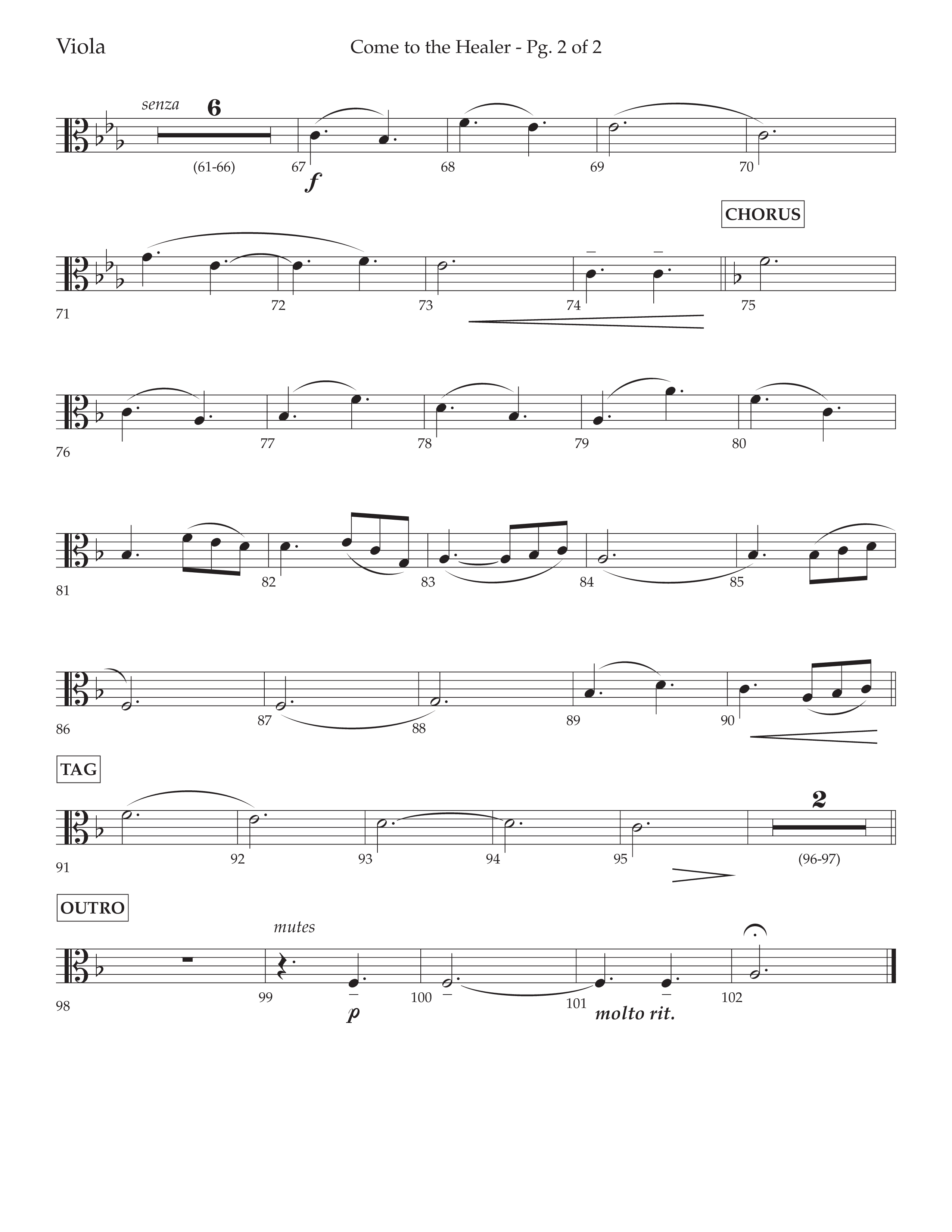 Come To The Healer (with Have Thine Own Way Lord) (Choral Anthem SATB) Viola (Lifeway Choral / Arr. Cliff Duren)