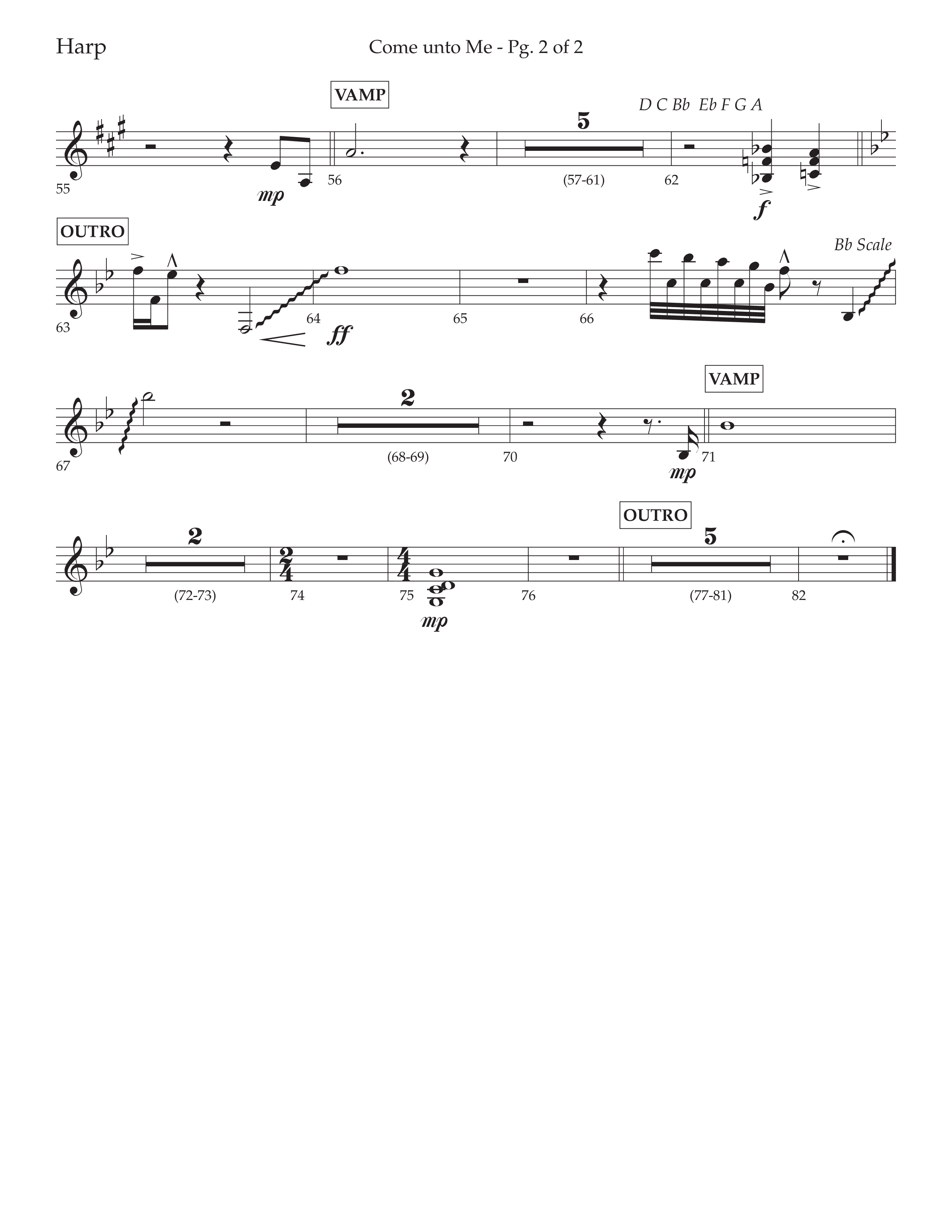 Come Unto Me (Choral Anthem SATB) Harp (Lifeway Choral / Arr. Cliff Duren)