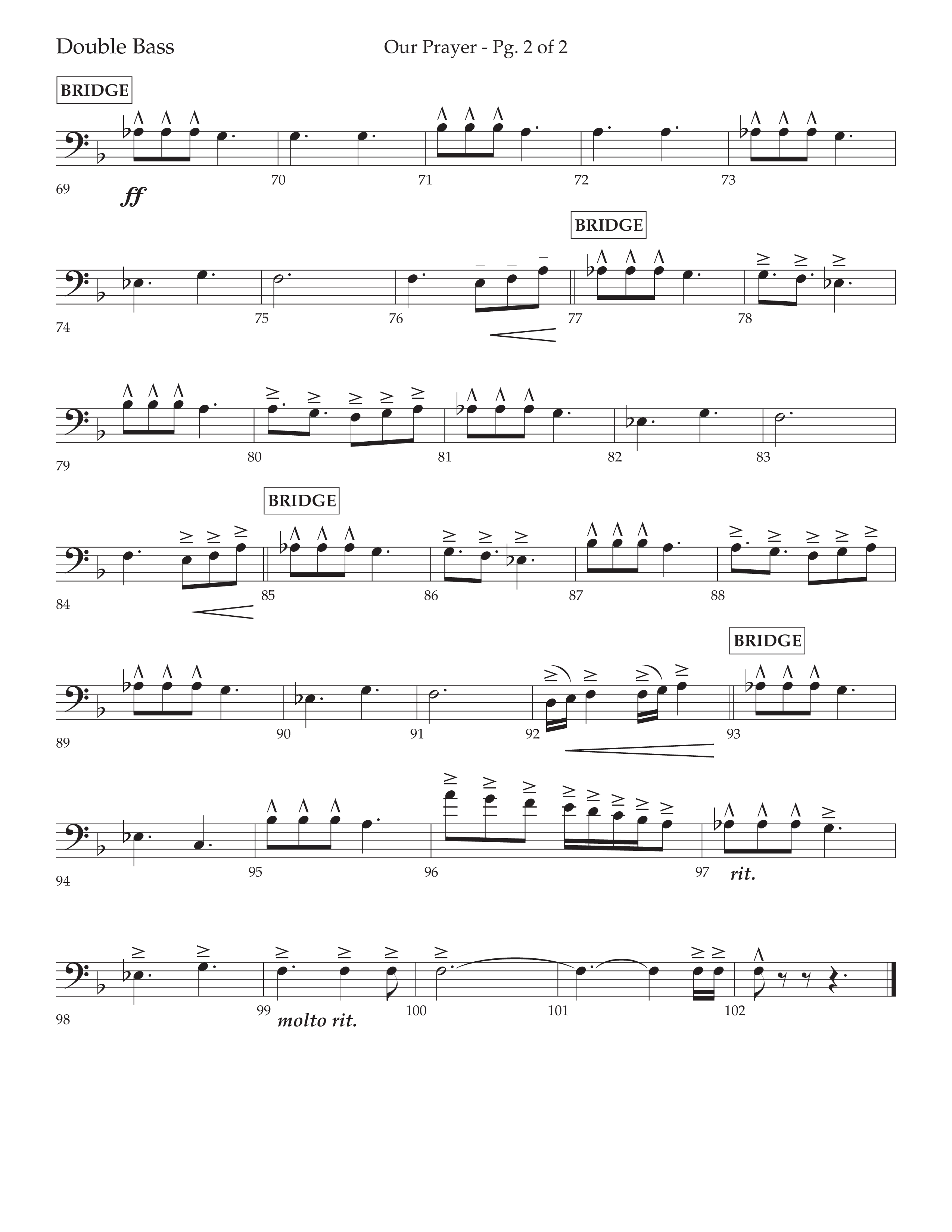 Our Prayer (Choral Anthem SATB) Double Bass (Lifeway Choral / Arr. Cliff Duren)