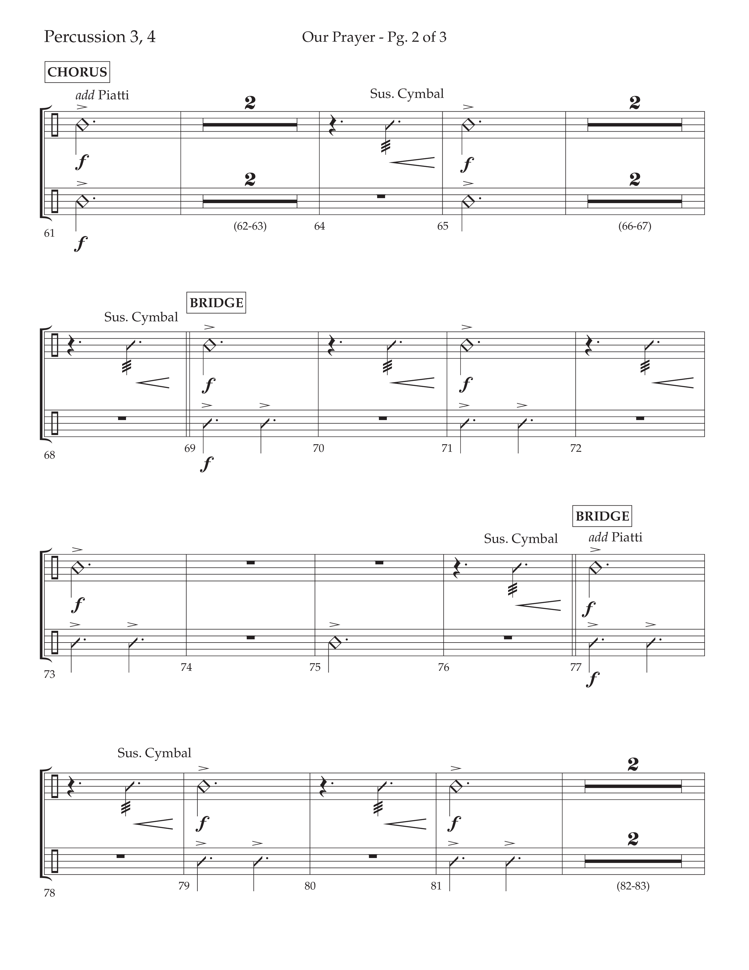 Our Prayer (Choral Anthem SATB) Percussion (Lifeway Choral / Arr. Cliff Duren)