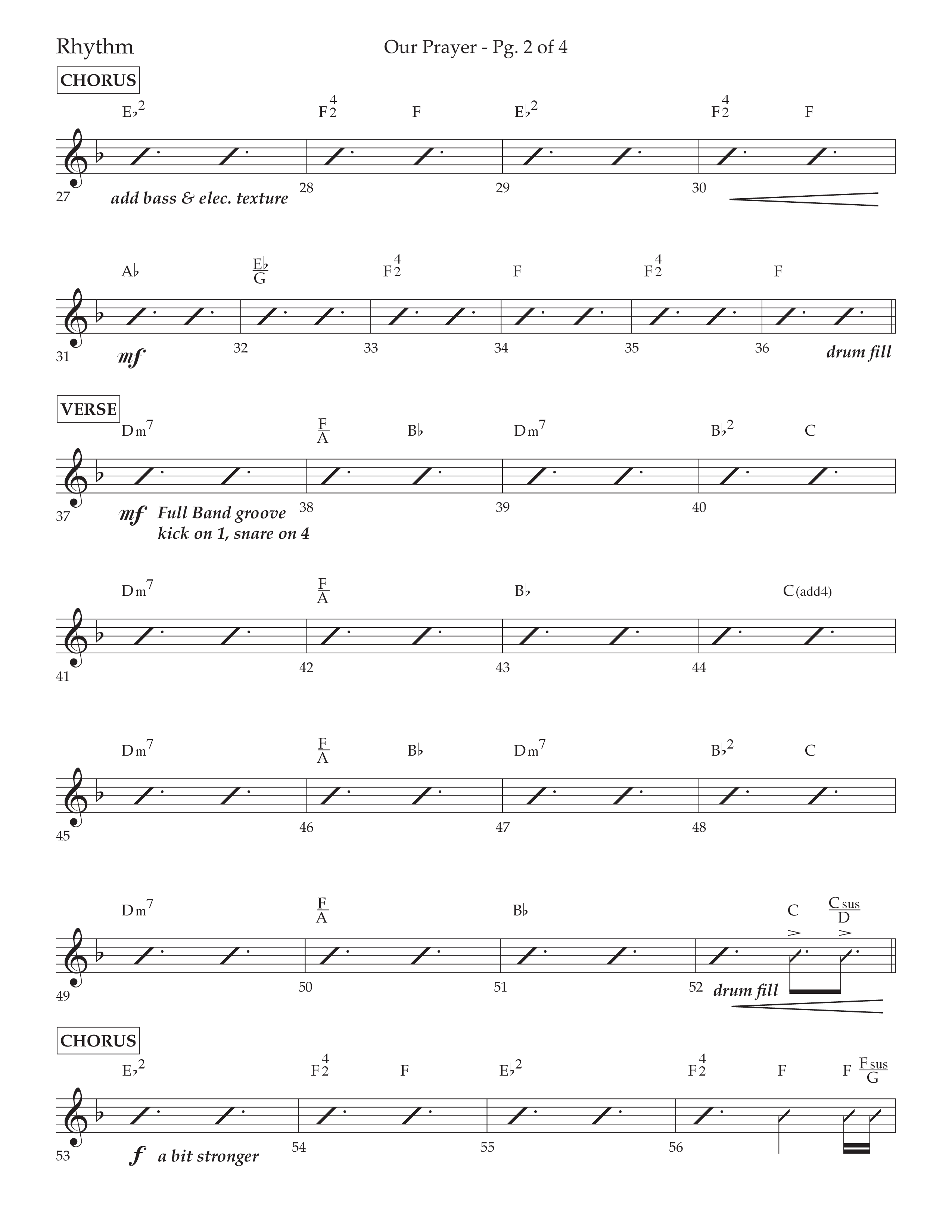 Our Prayer (Choral Anthem SATB) Rhythm Chart (Lifeway Choral / Arr. Cliff Duren)